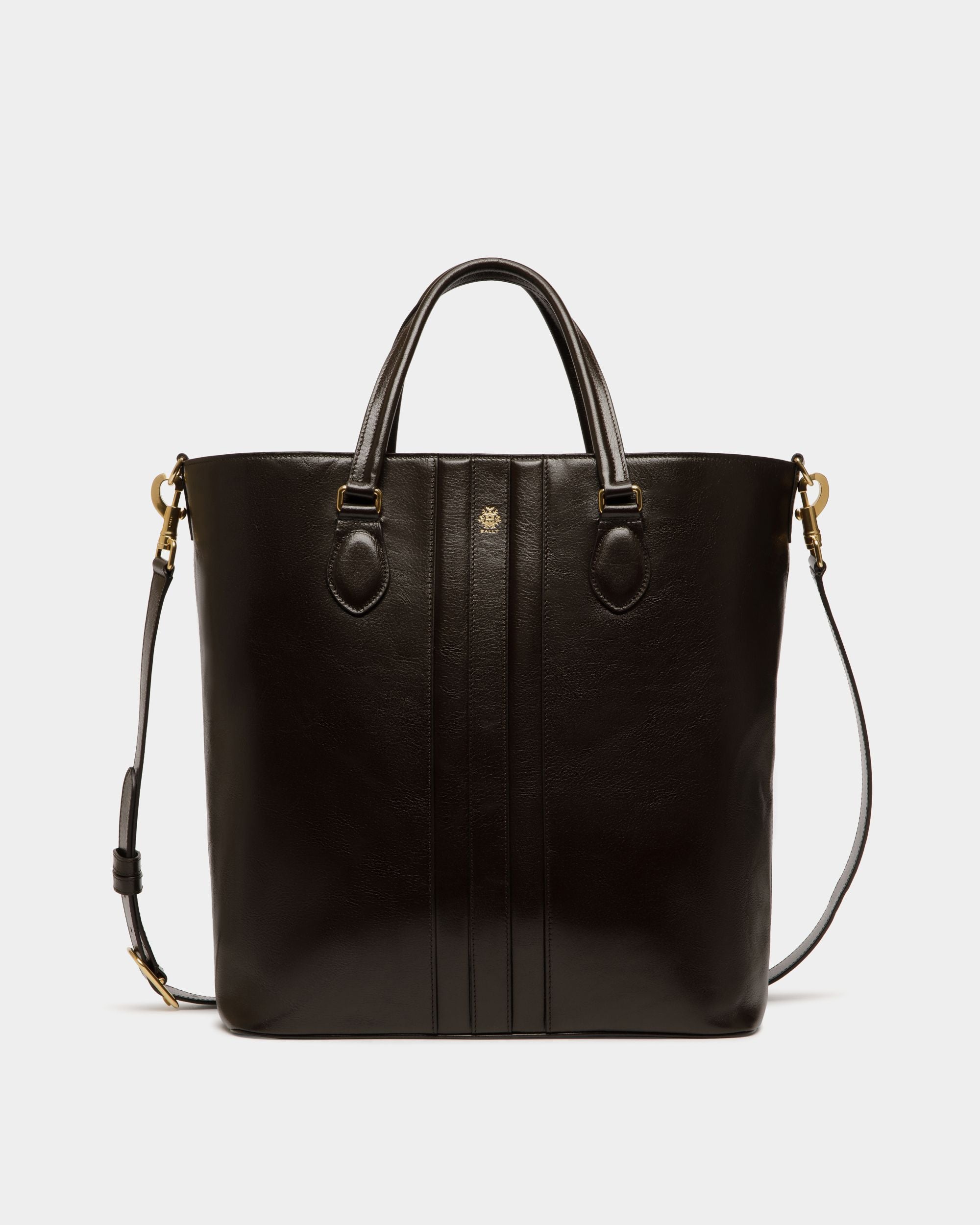 Bolso Tote Beckett De Piel Ébano - Hombre - Bally - 01