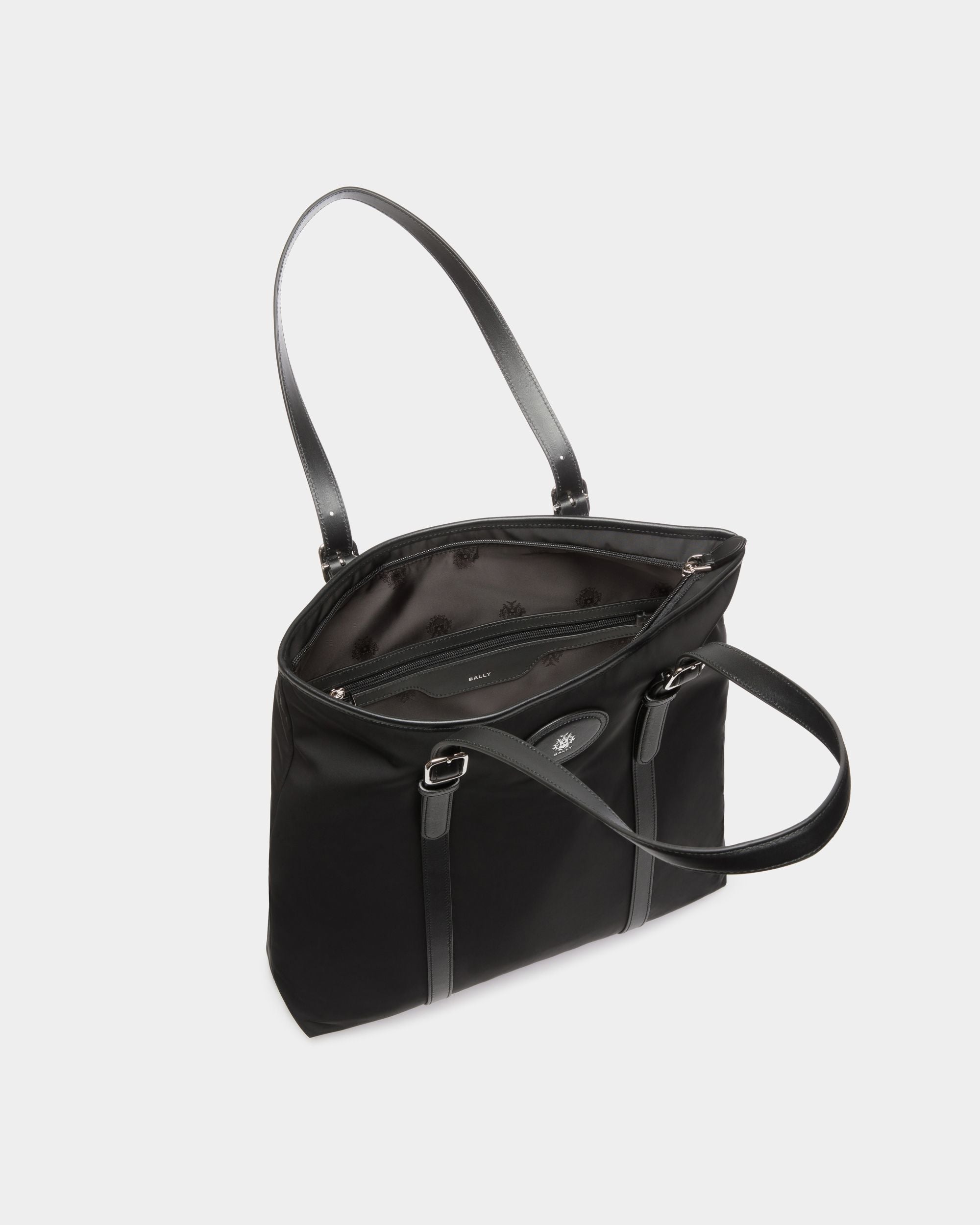 B-Light Tote in Black Nylon and Leather - Men's - Bally - 04