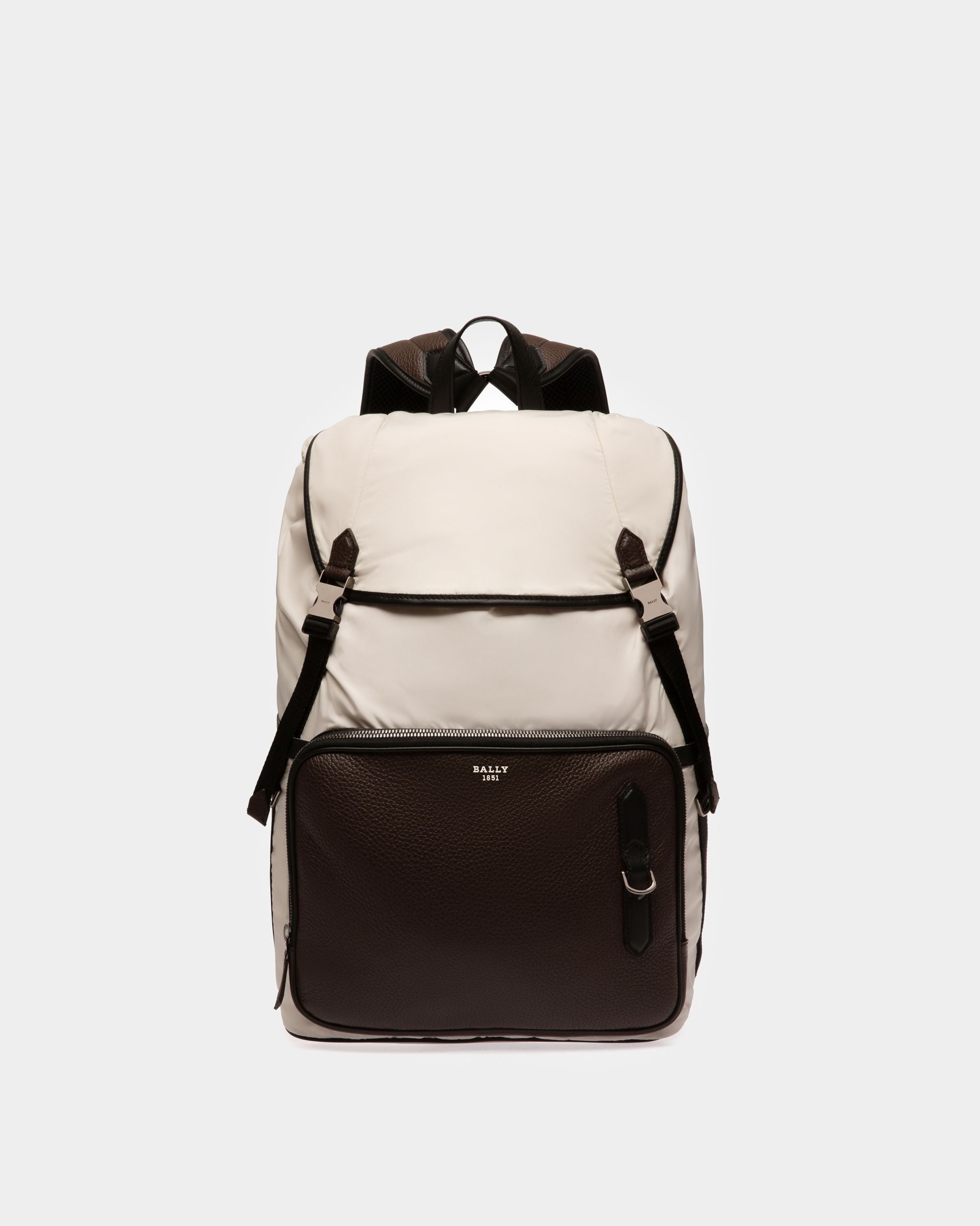 Bergmann Mochila En Nailon Reciclado De Color Blanco Polvo - Hombre - Bally - 01