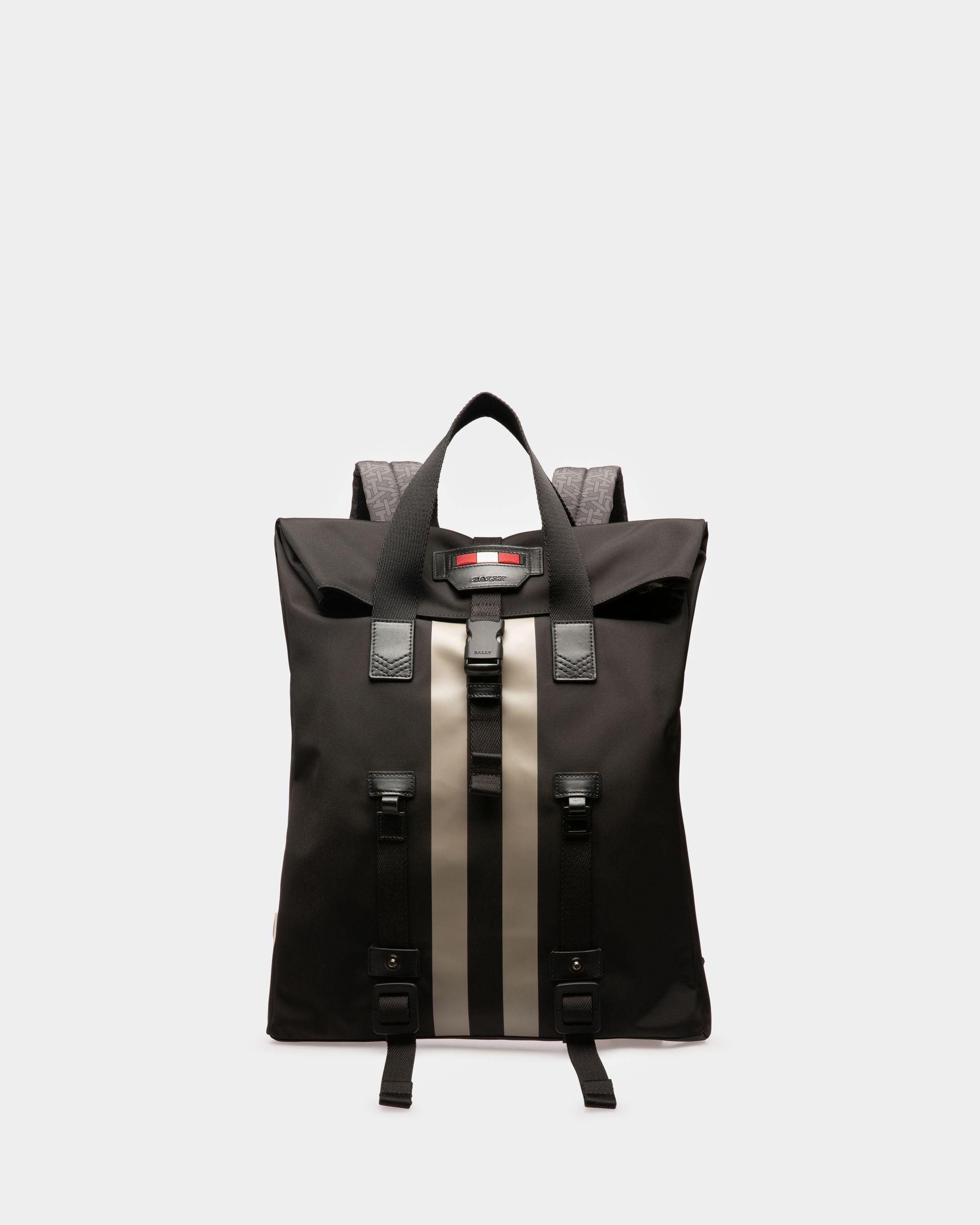 Mochila Plana Bally Escape De Tela Y Nailon En Negro Y Marrón - Hombre - Bally - 06