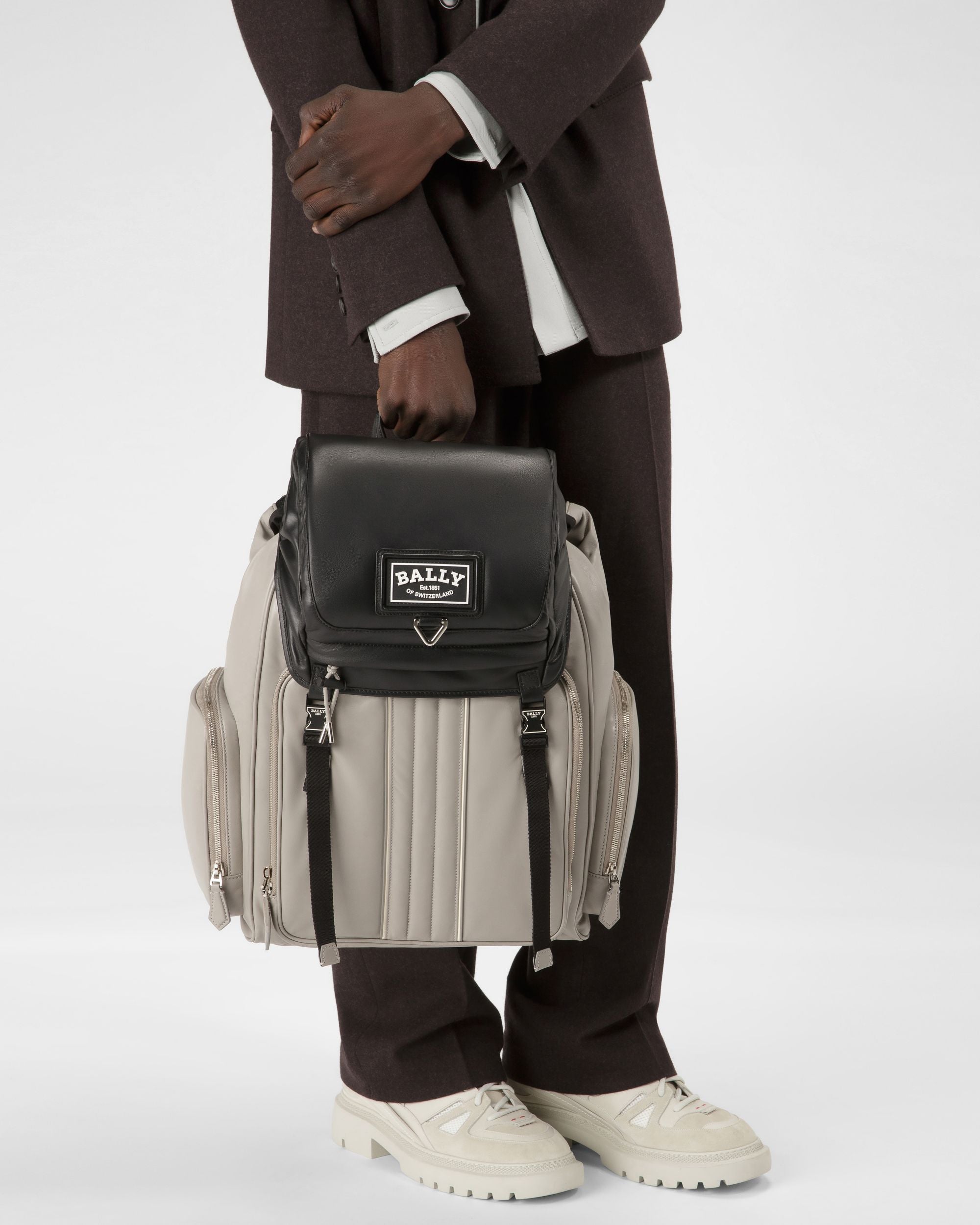 Athor Mochila En Cuerode Color Sasso Y Negro - Hombre - Bally - 02
