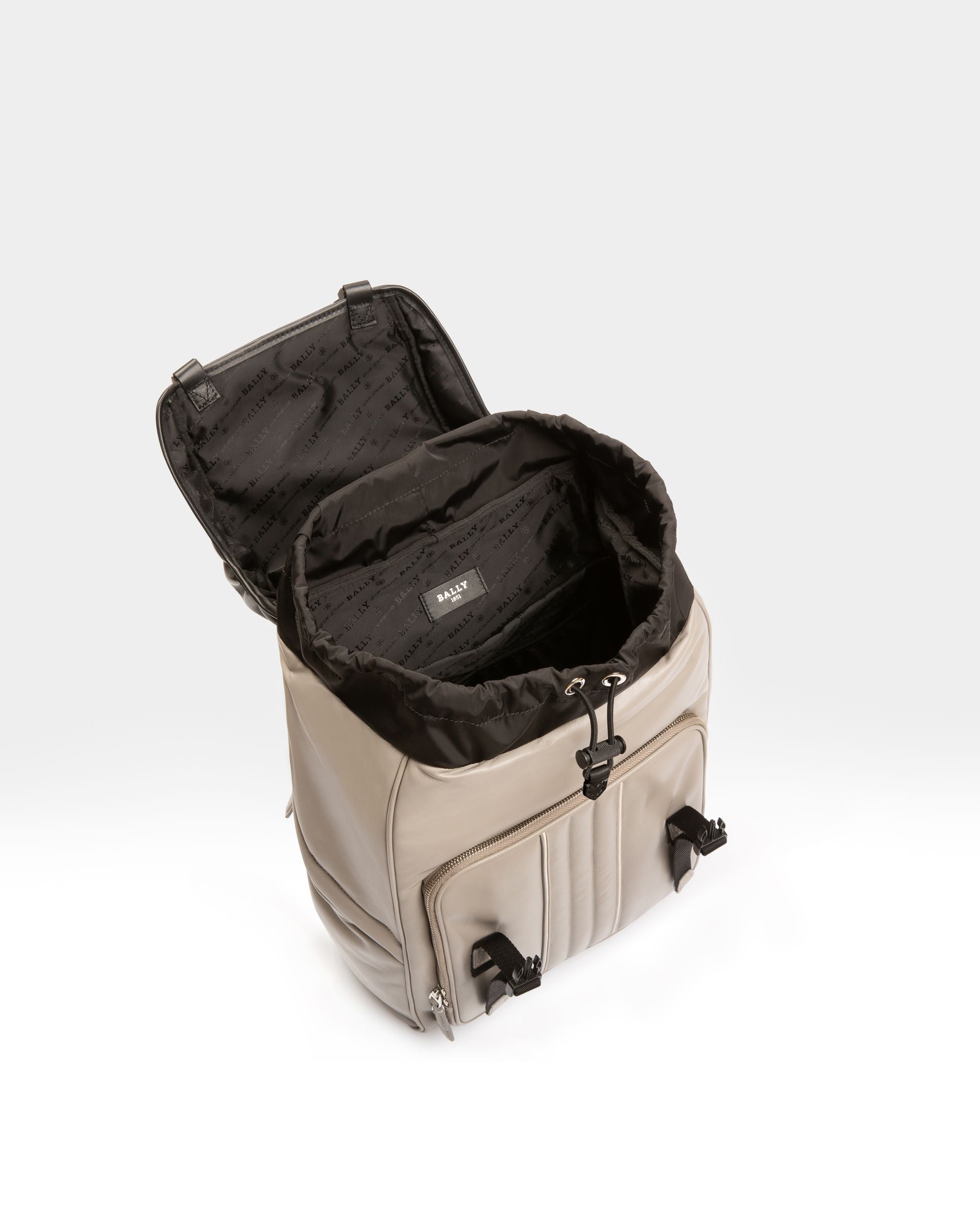 Athor Small Mochila De Piel Color Piedra Y Negro - Hombre - Bally - 03