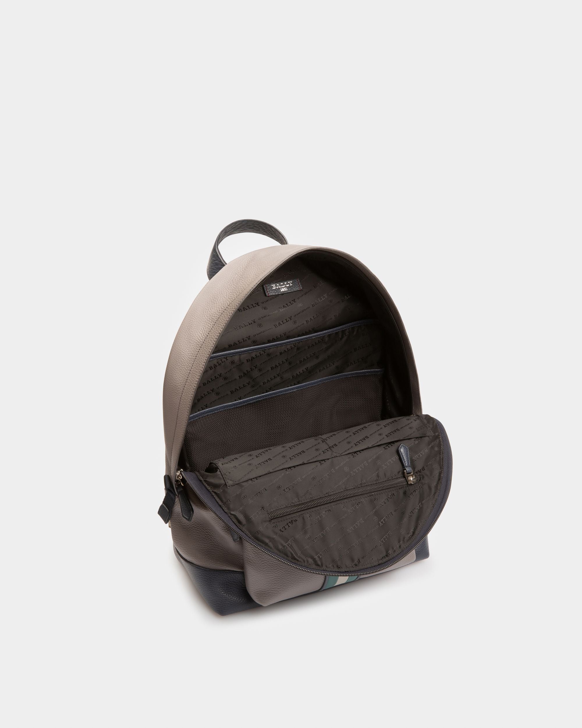 Harper Leather Backpack In Grey - Men's - Bally - 04