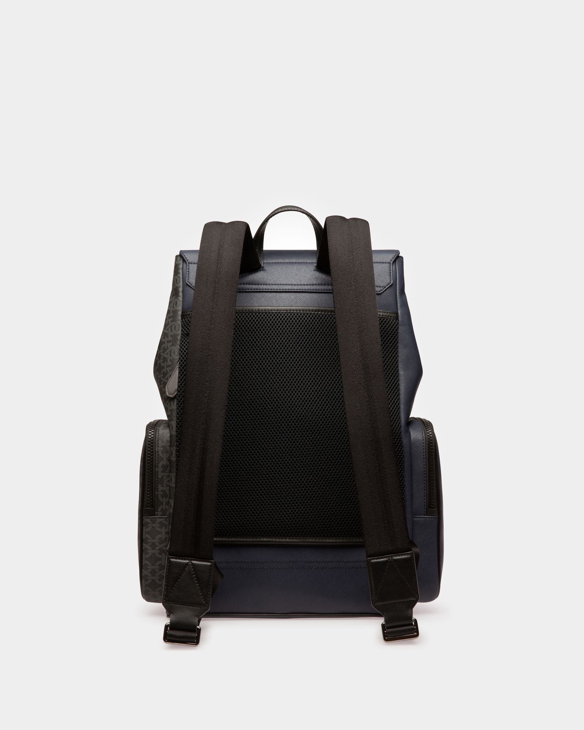 Maxi Mochila De Piel De Color Azul Marino - Hombre - Bally - 03