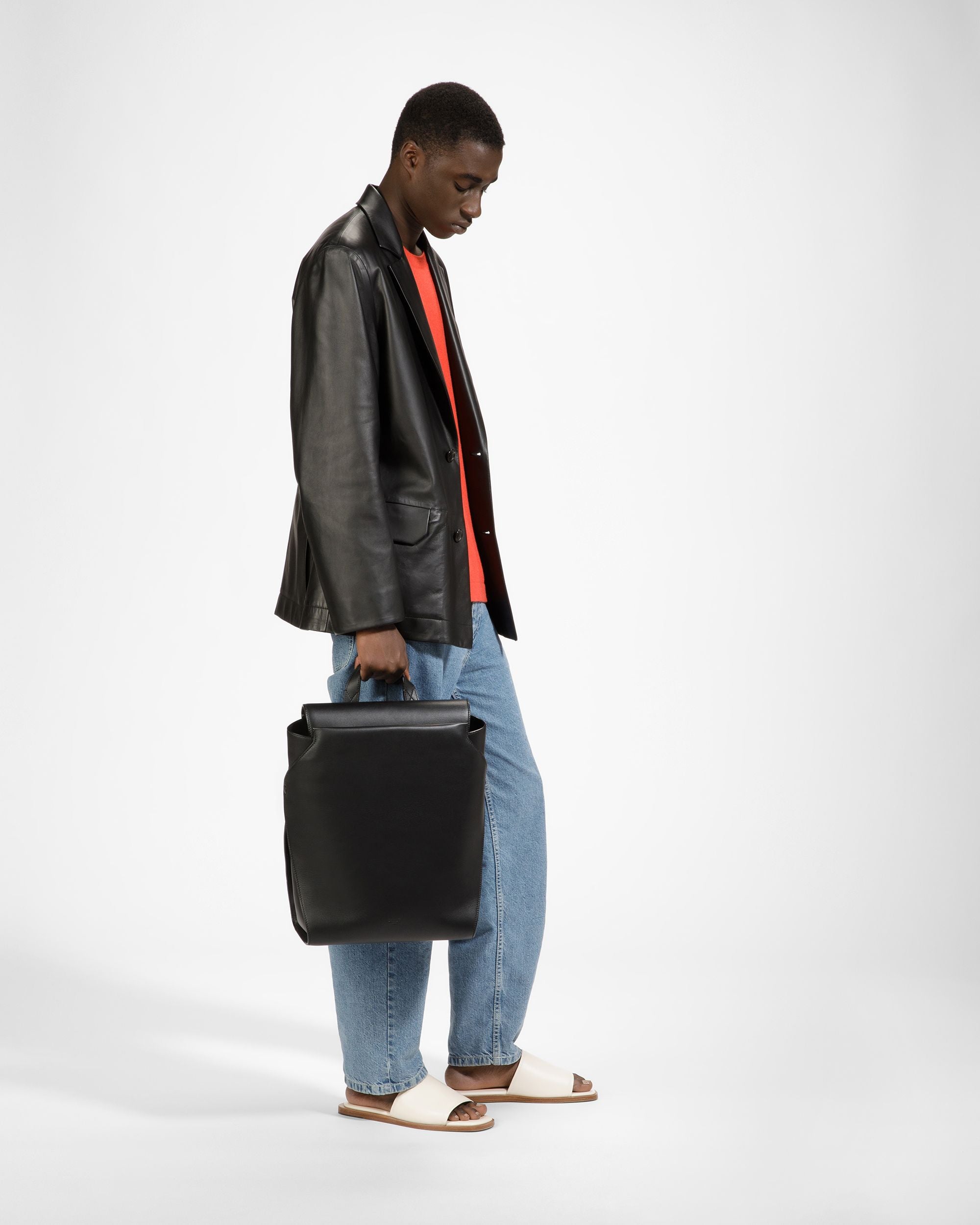 Azorin Leather Backpack In Black - Men's - Bally - 06