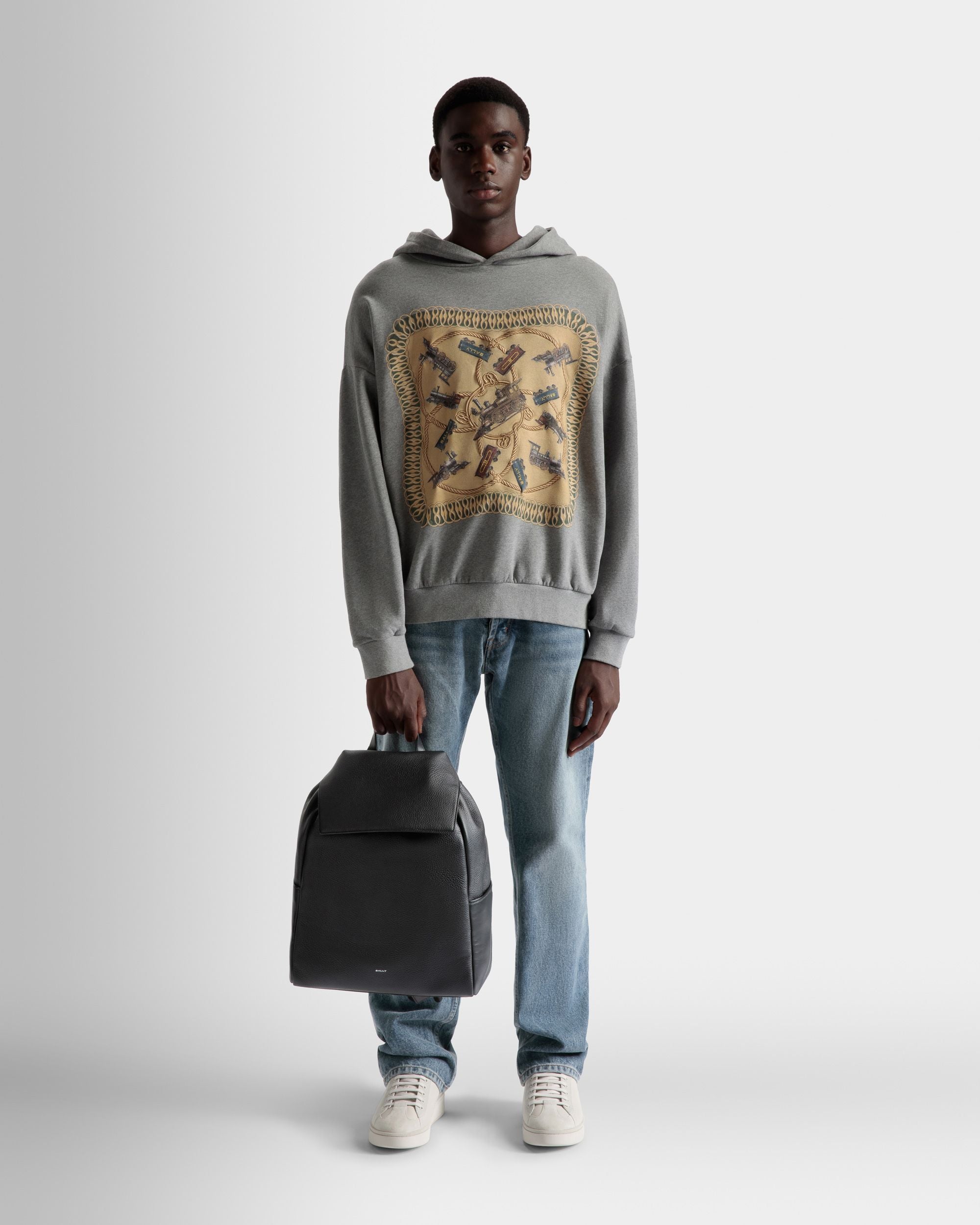 Lago Backpack In Black Leather - Men's - Bally - 02