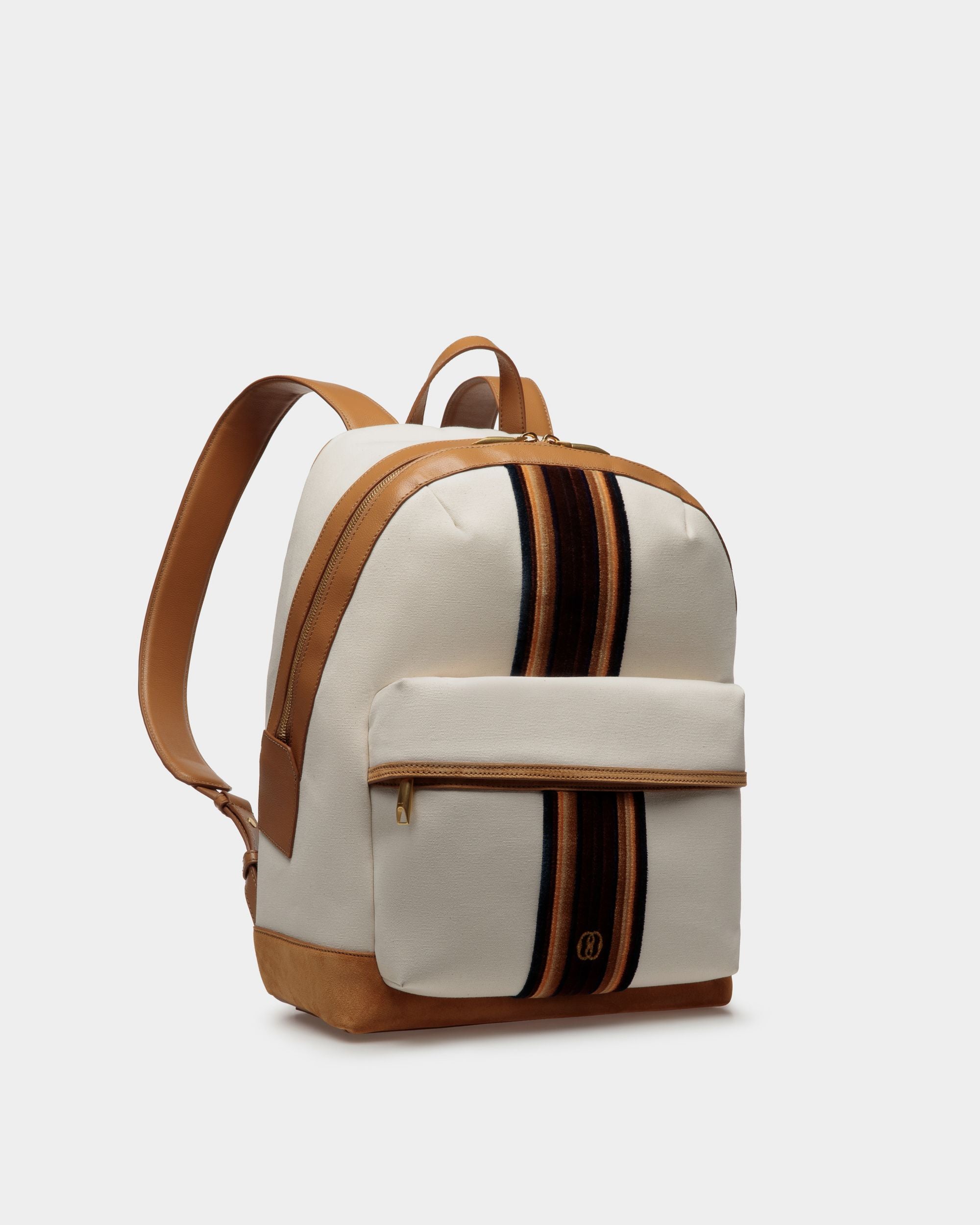 Mochila Gare De Tela Color Natural Y Desierto - Hombre - Bally - 03