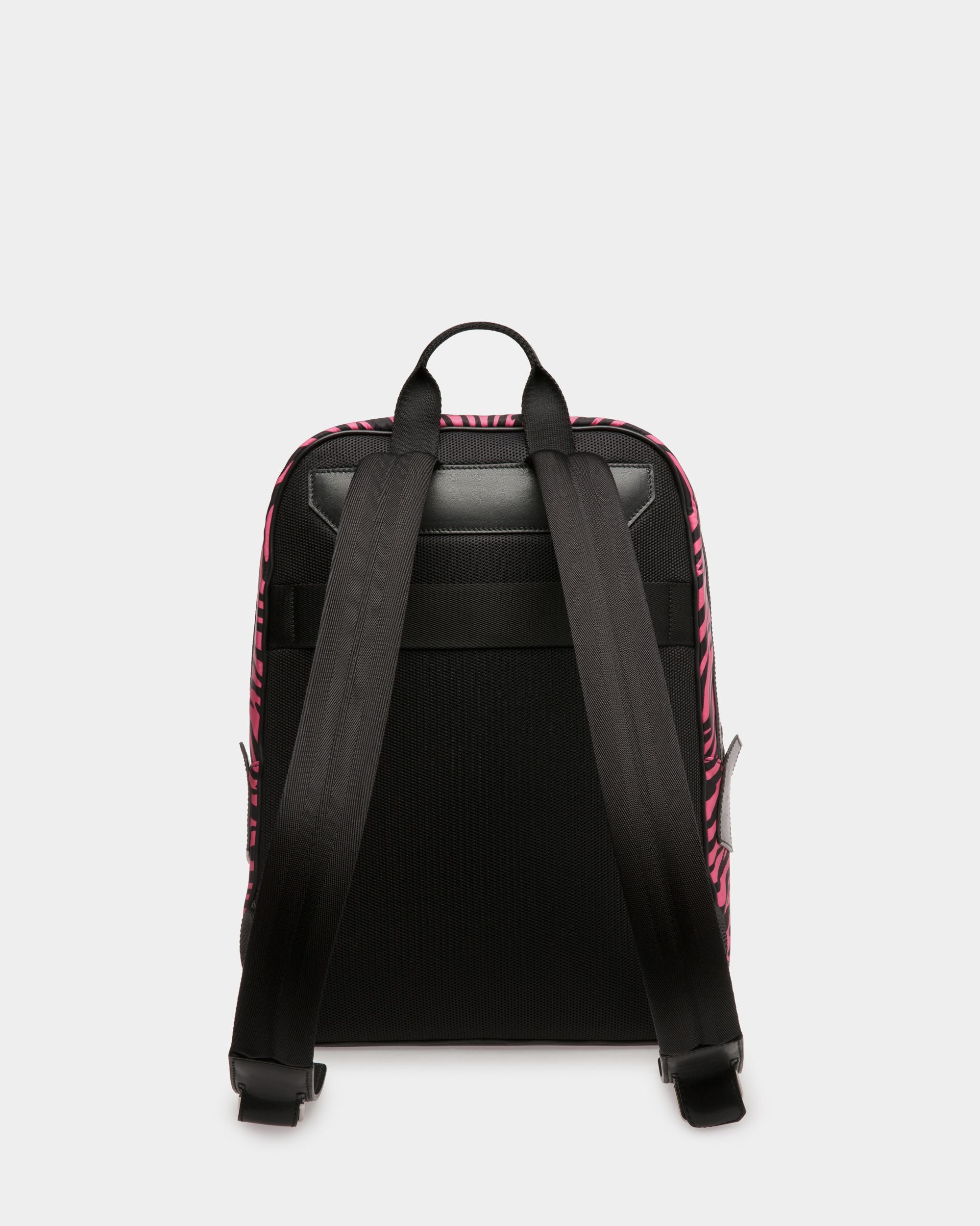 Mochila Zebra Crossing De Tela Y Nailon Rosa Y Negro - Hombre - Bally - 02