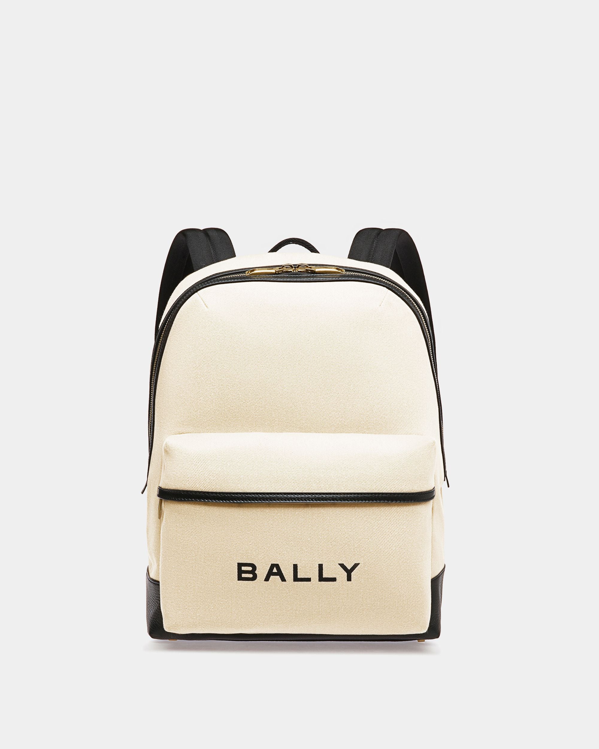 Bar Backpack In Natural And Black Fabric - Men's - Bally - 01