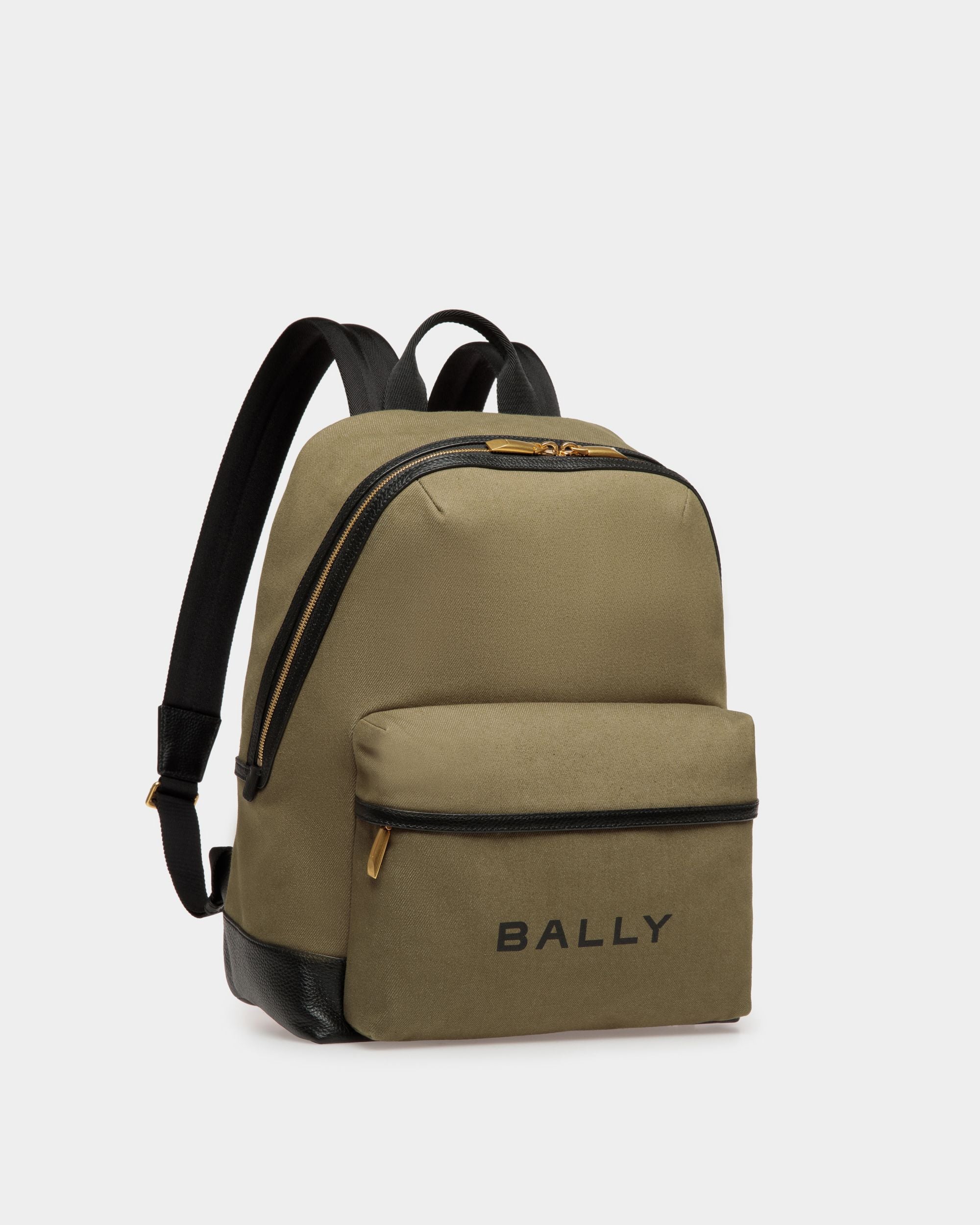 Bar Backpack in Canvas And Leather - Men's - Bally - 03