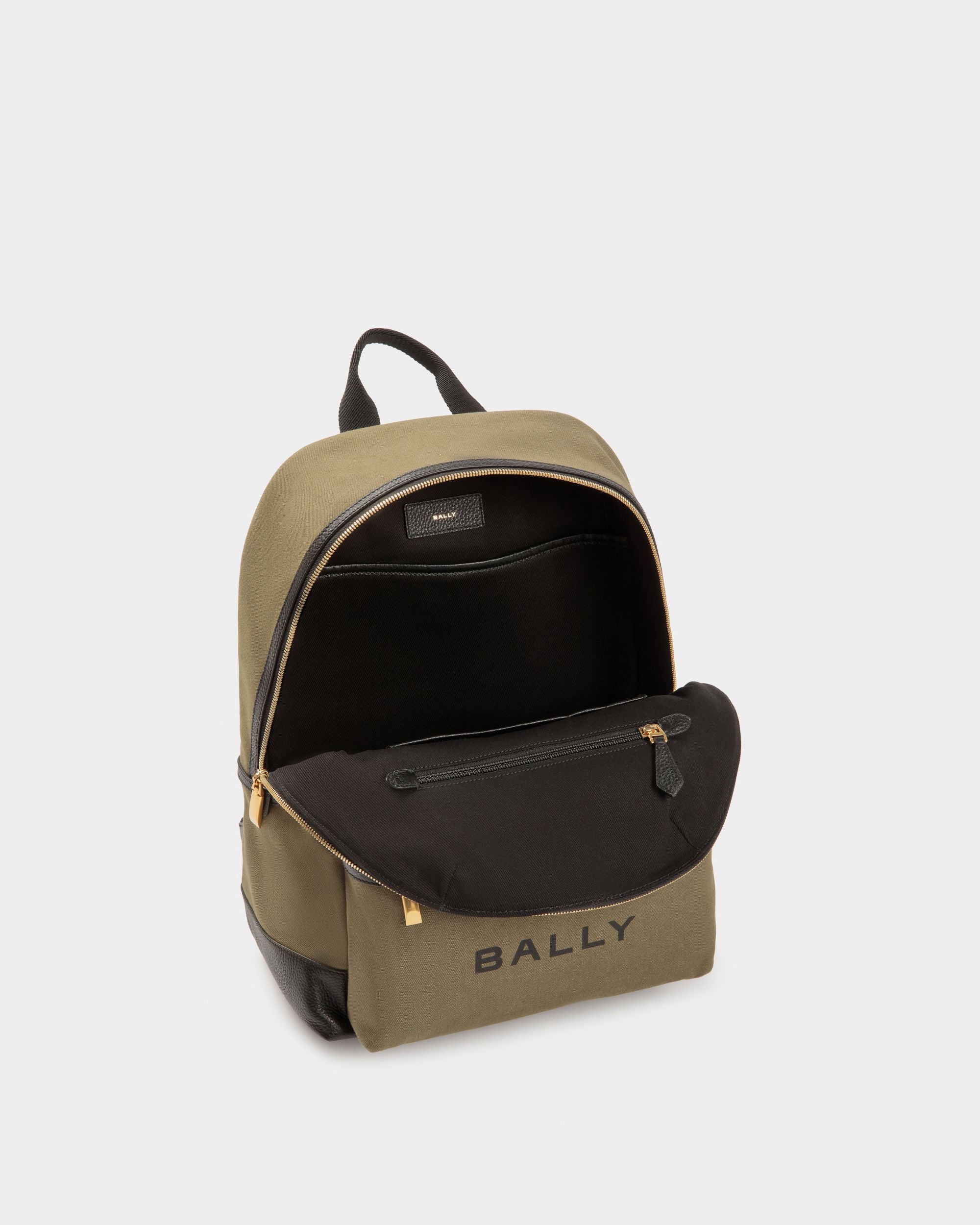 Bar Backpack in Canvas And Leather - Men's - Bally - 04
