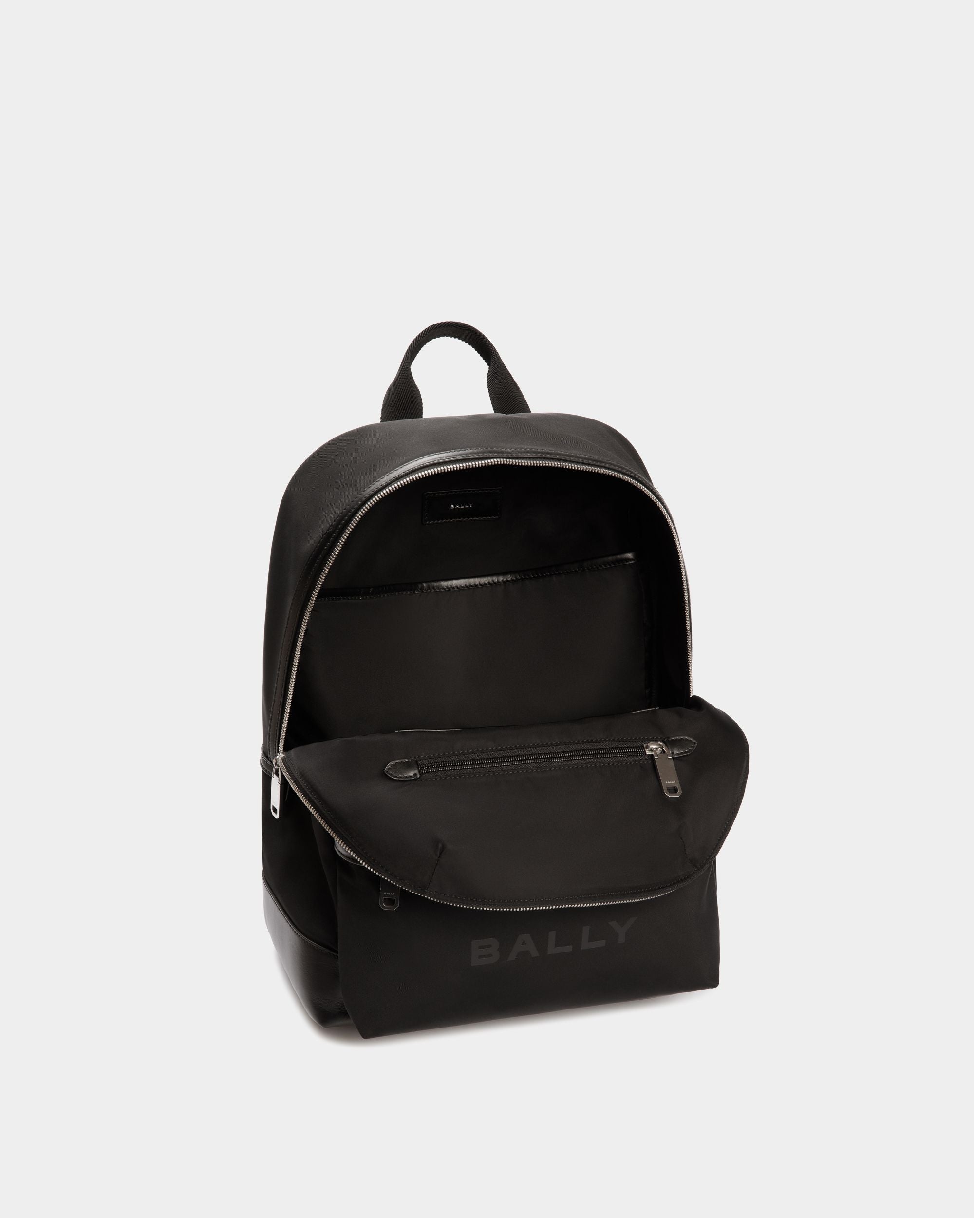 Bar Backpack in Black Nylon And Leather - Men's - Bally - 04