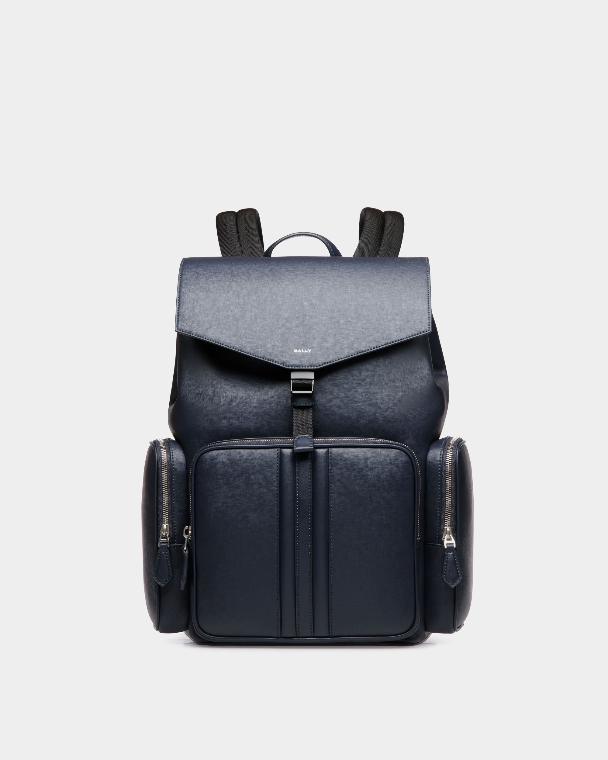Mythos Backpack in Navy Blue Recycled Leather - Hombre - Bally - 01