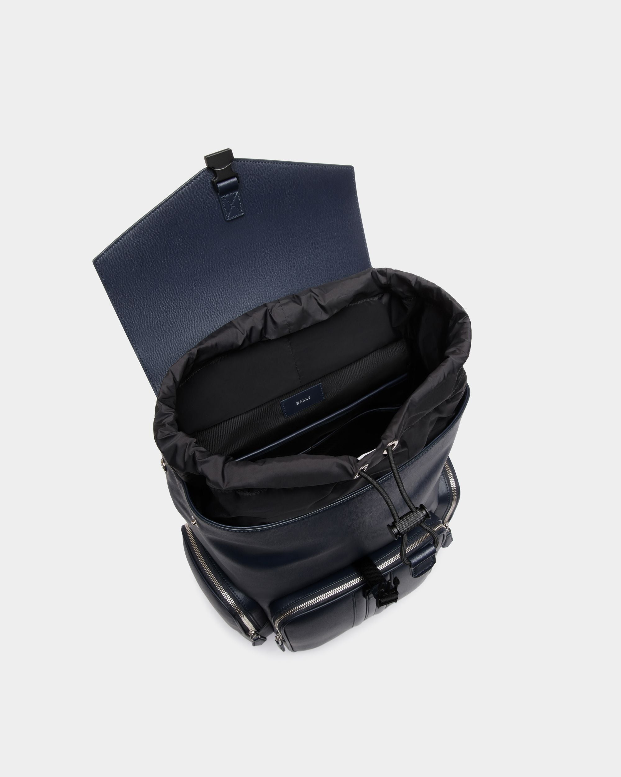 Mythos Backpack in Navy Blue Recycled Leather - Hombre - Bally - 04
