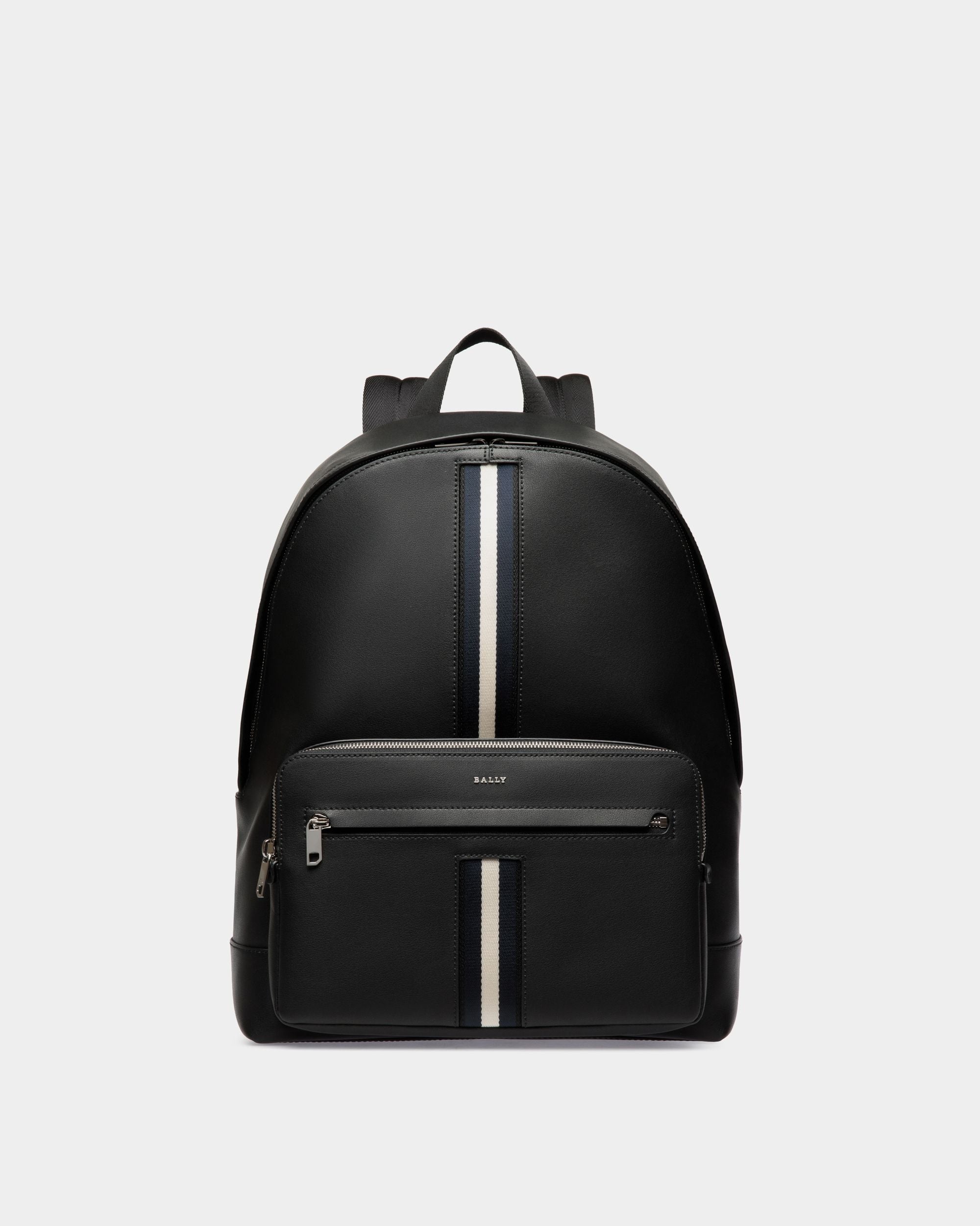 Backpack In Black Leather - Men's - Bally - 01