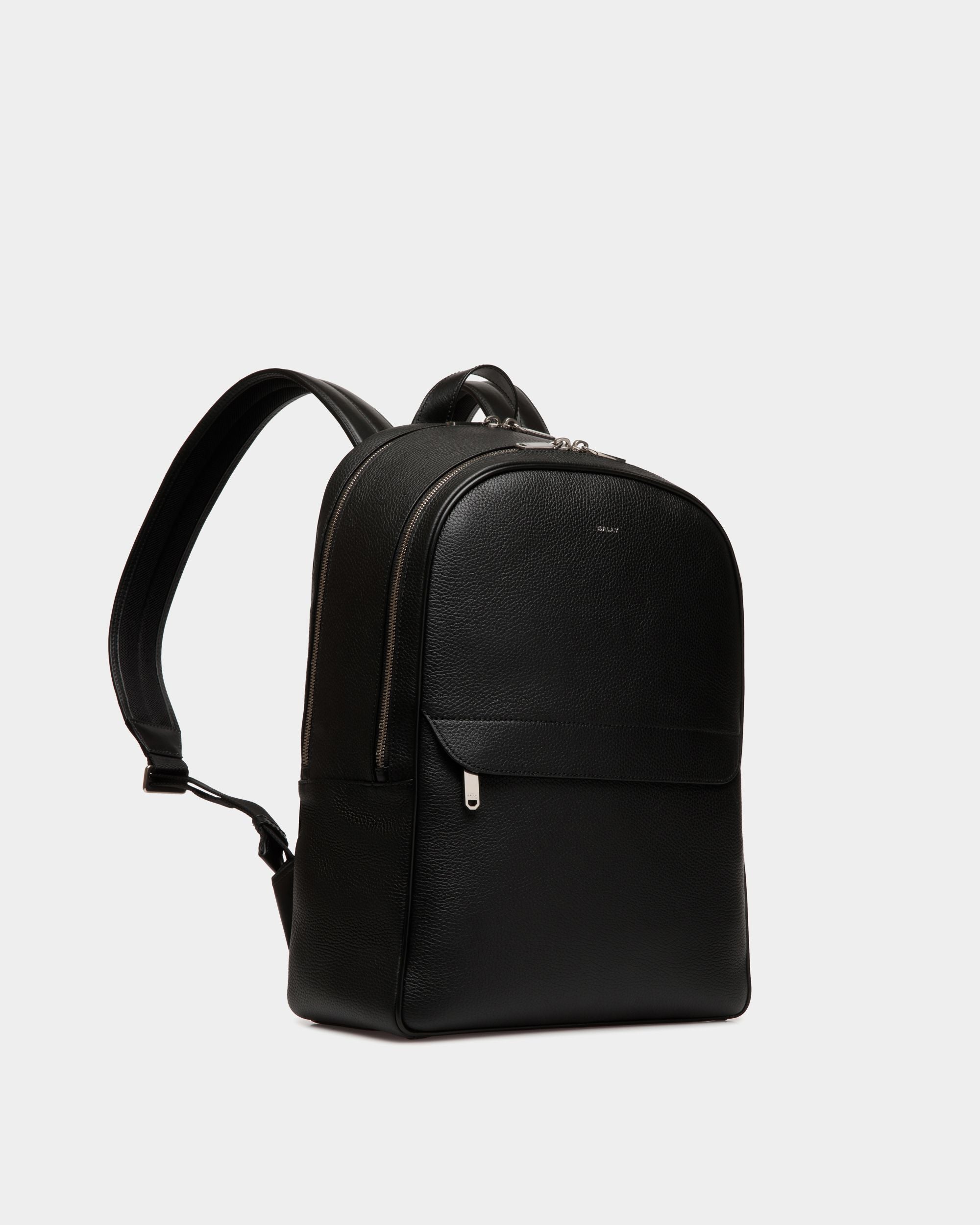 Oeden Backpack In Black Leather - Men's - Bally - 03