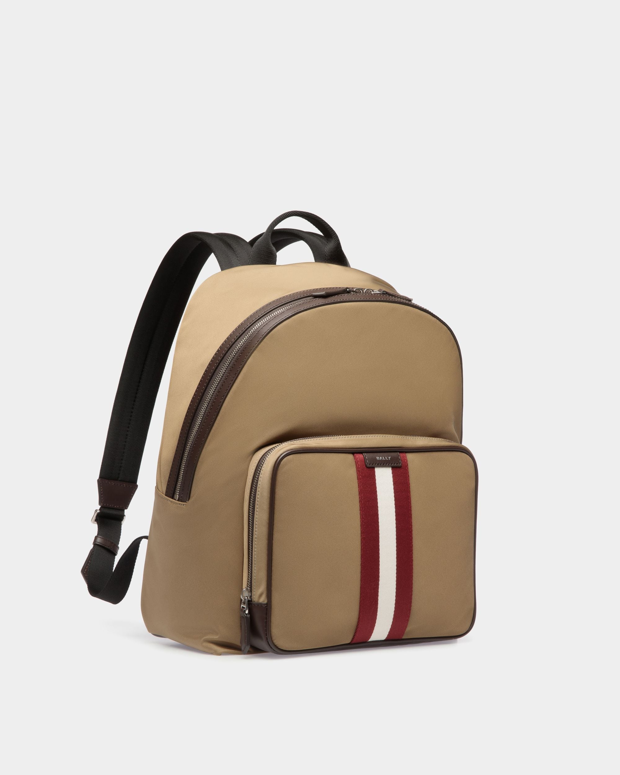 Code Backpack in Camel Nylon - Men's - Bally - 03