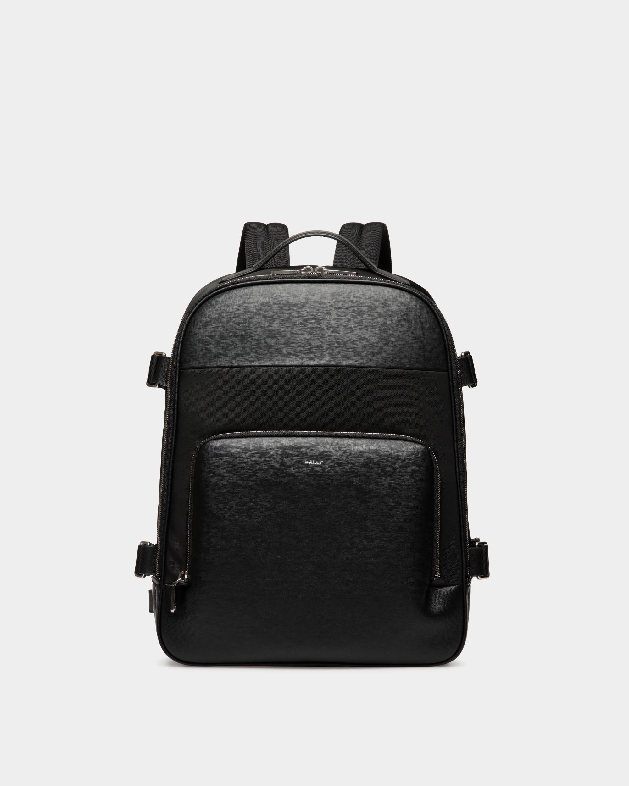 Mochila Vogel De Nailon Y Piel Reciclada Negra - Hombre - Bally - 01