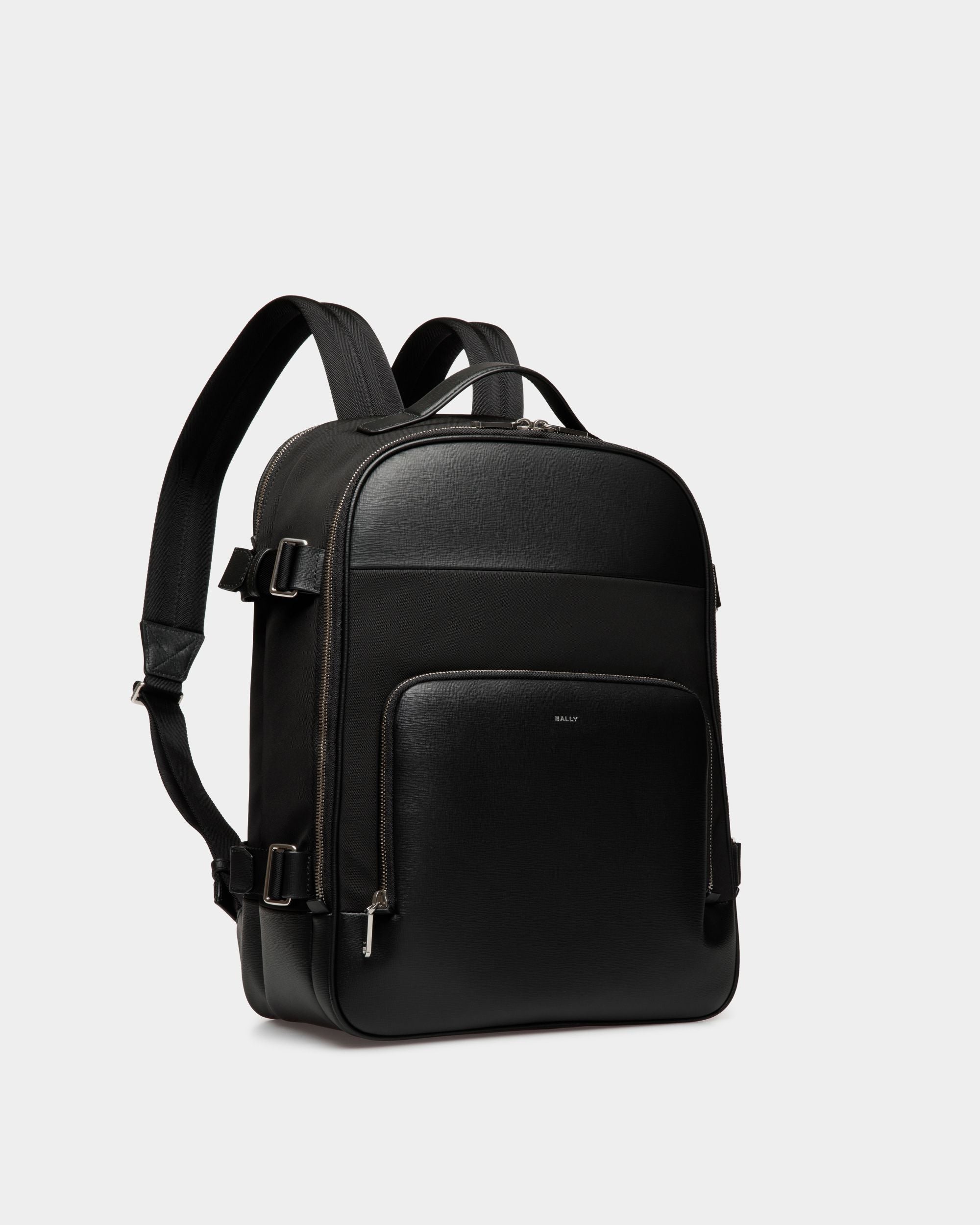Mochila Vogel De Nailon Y Piel Reciclada Negra - Hombre - Bally - 03