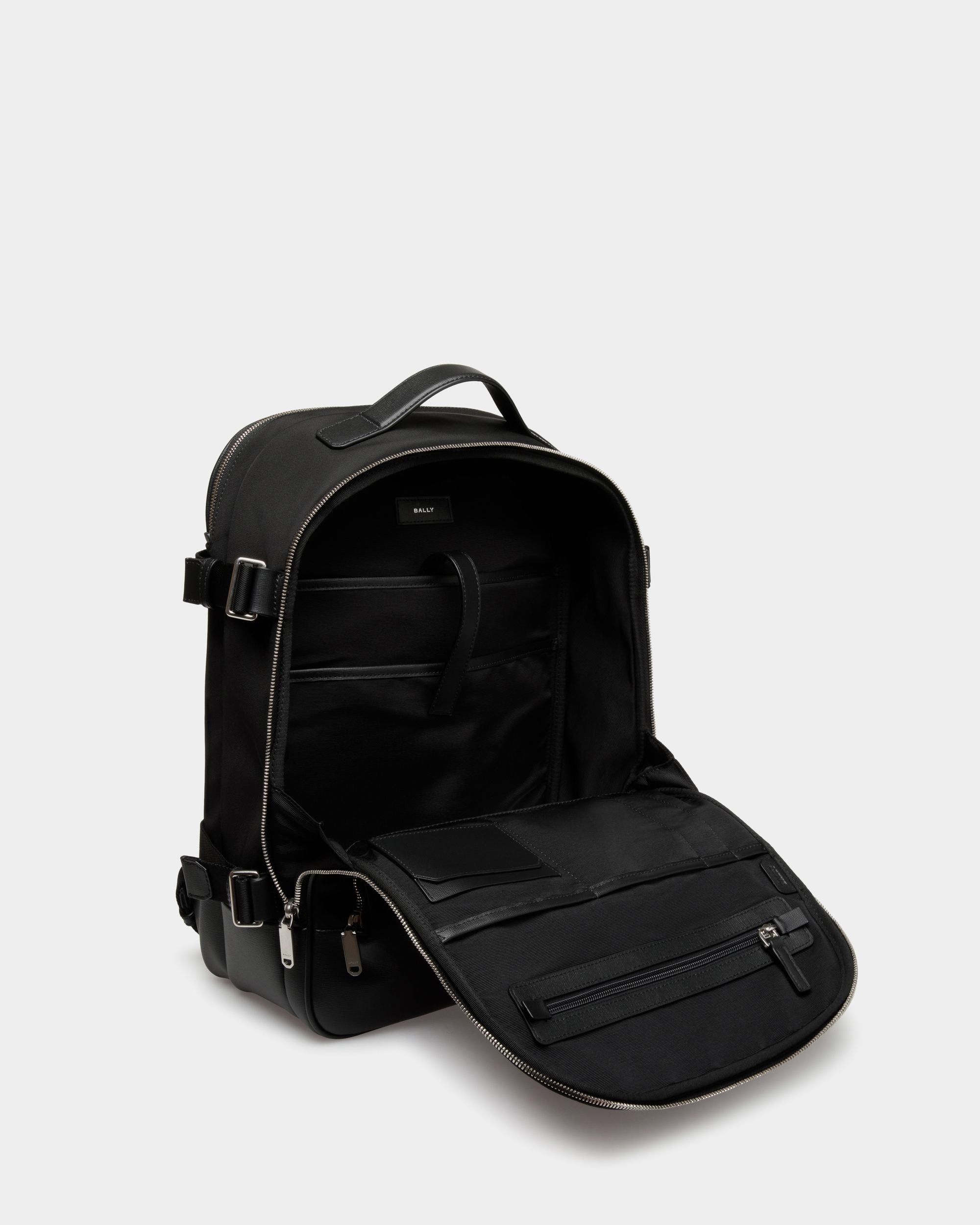 Mochila Vogel De Nailon Y Piel Reciclada Negra - Hombre - Bally - 04