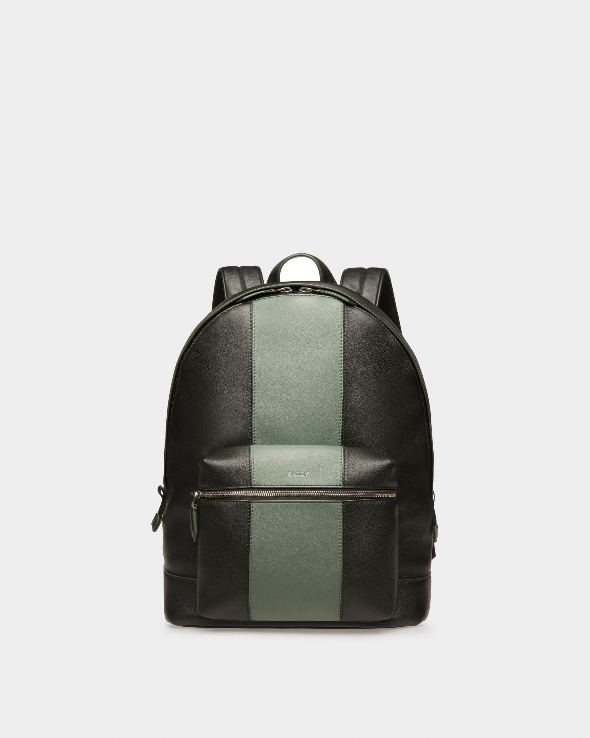 Harper Mochila De Piel En Negro Y Verde - Hombre - Bally - 01