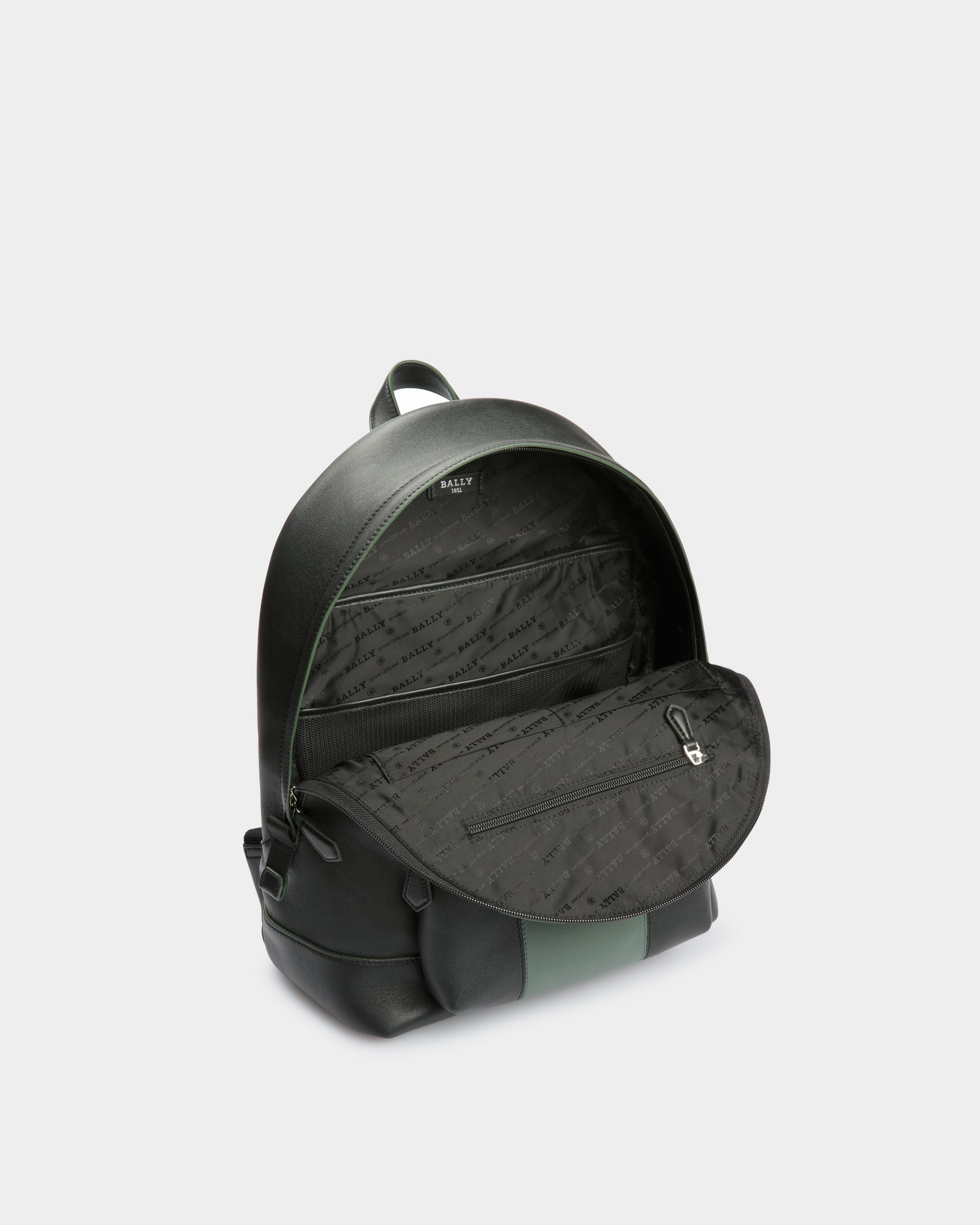Harper Mochila De Piel En Negro Y Verde - Hombre - Bally - 04