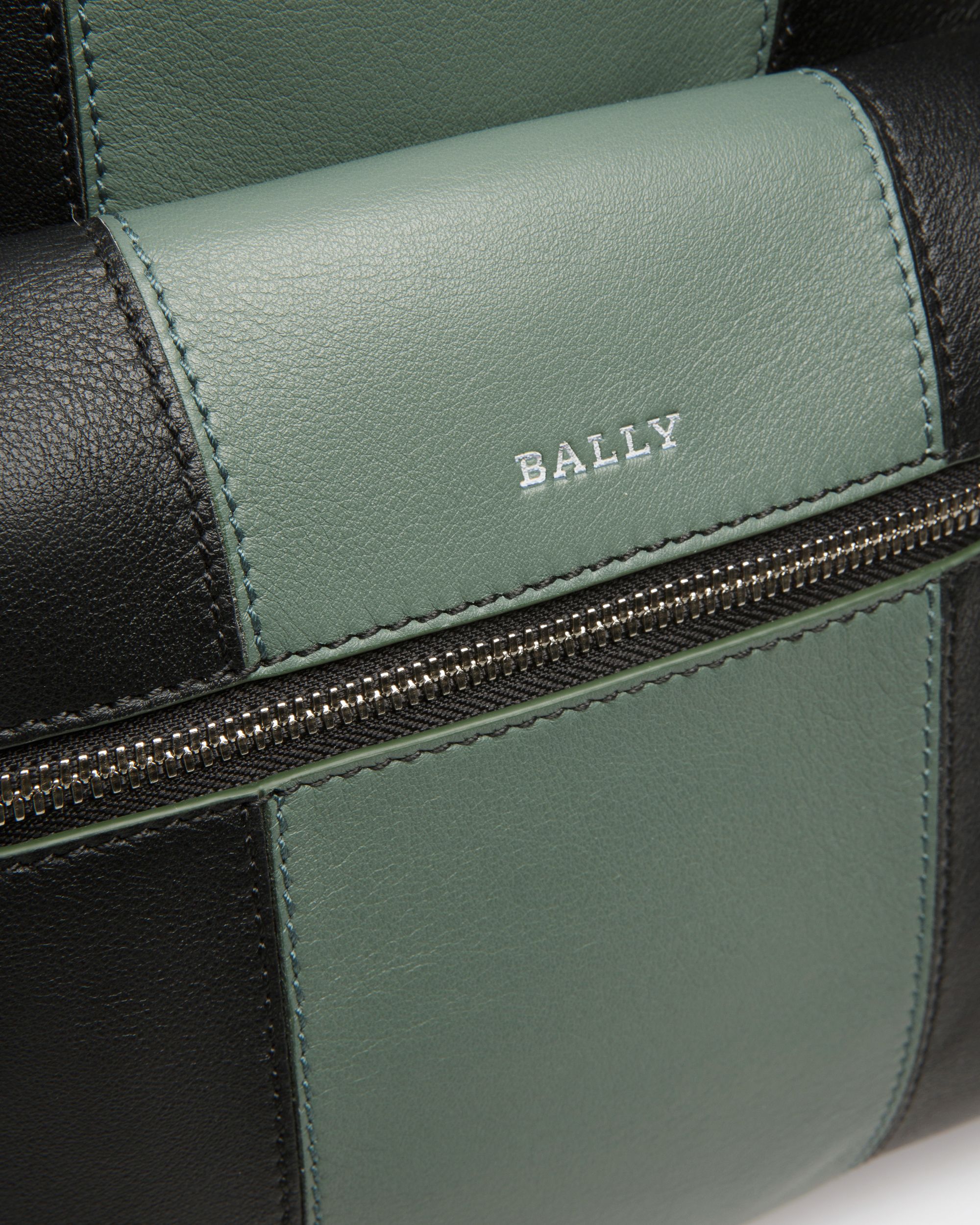Harper Mochila De Piel En Negro Y Verde - Hombre - Bally - 05