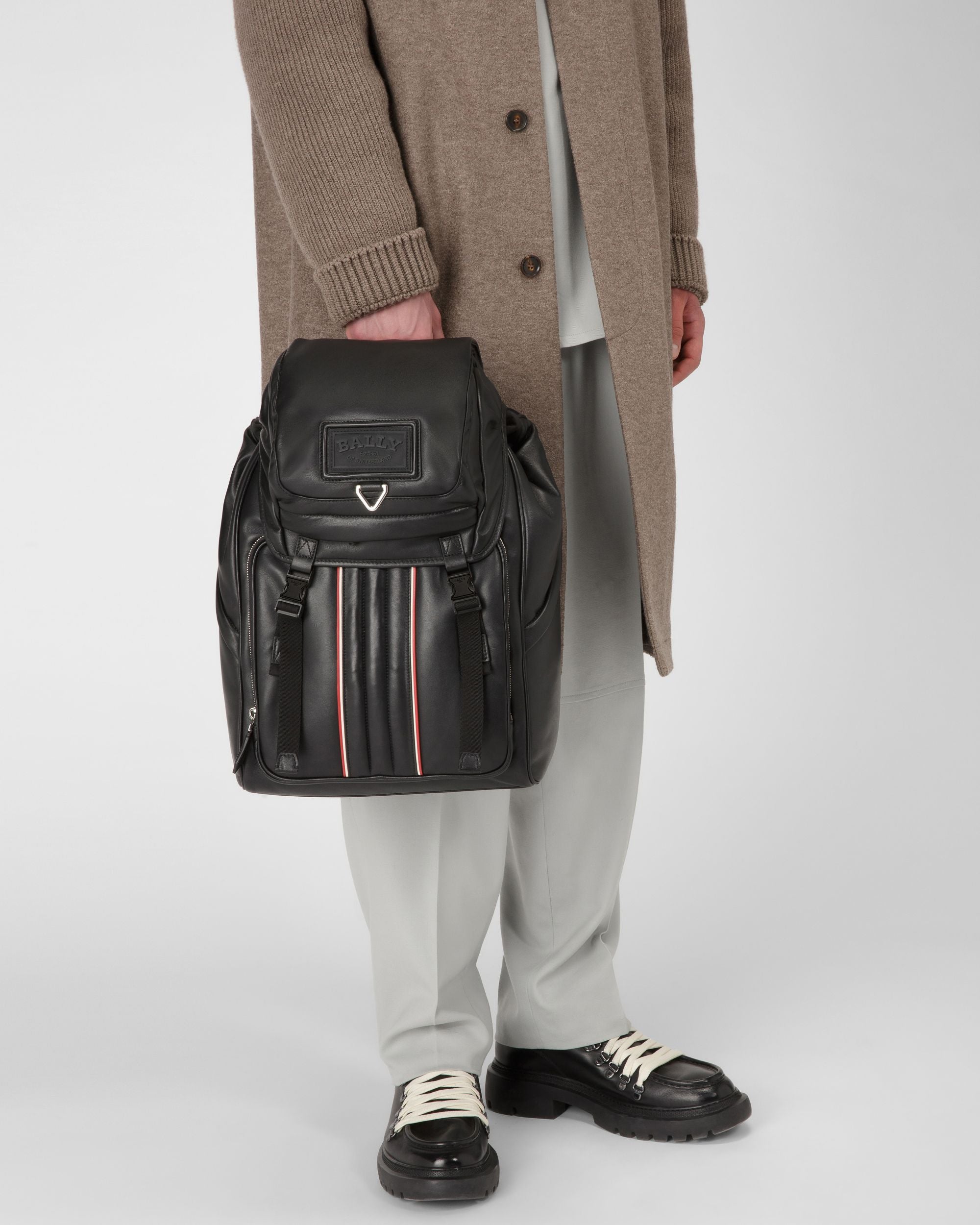 Athor Leather Backpack In Black - Men's - Bally - 02