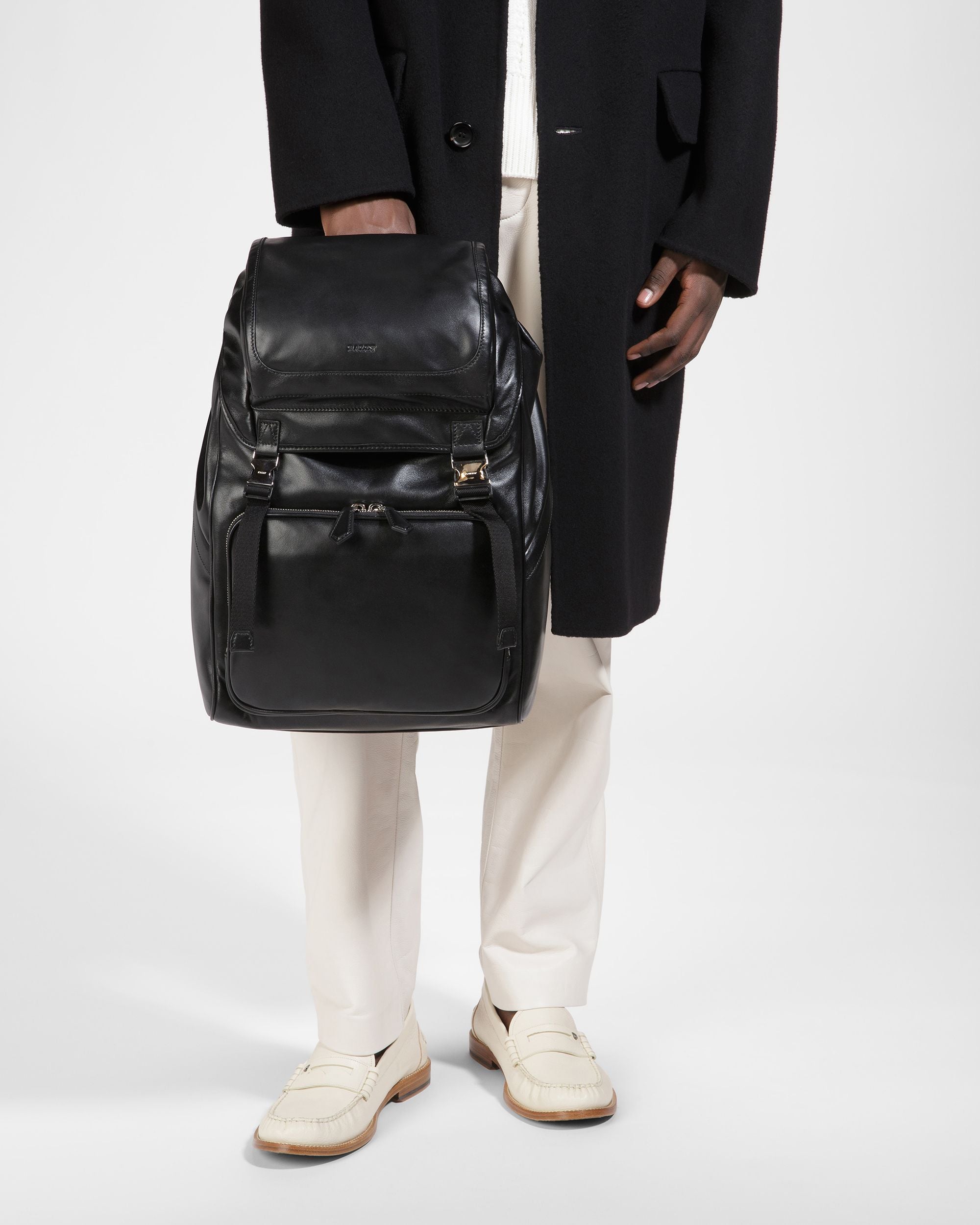 Athor Mochila De Piel En Negro - Hombre - Bally - 02