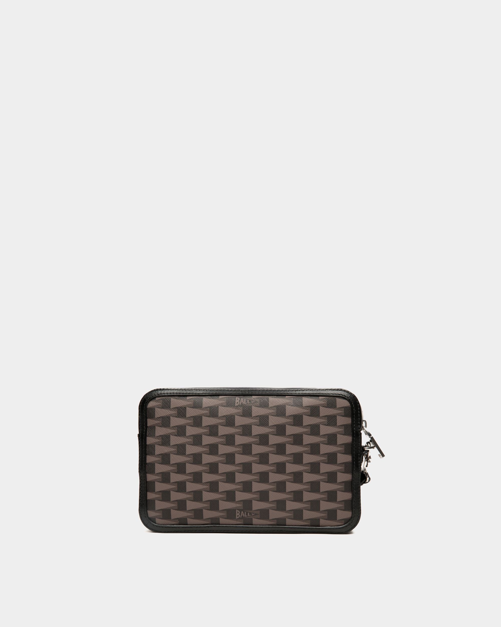 Pennant Pouch in Black Pennant Motif - Men's - Bally - 02