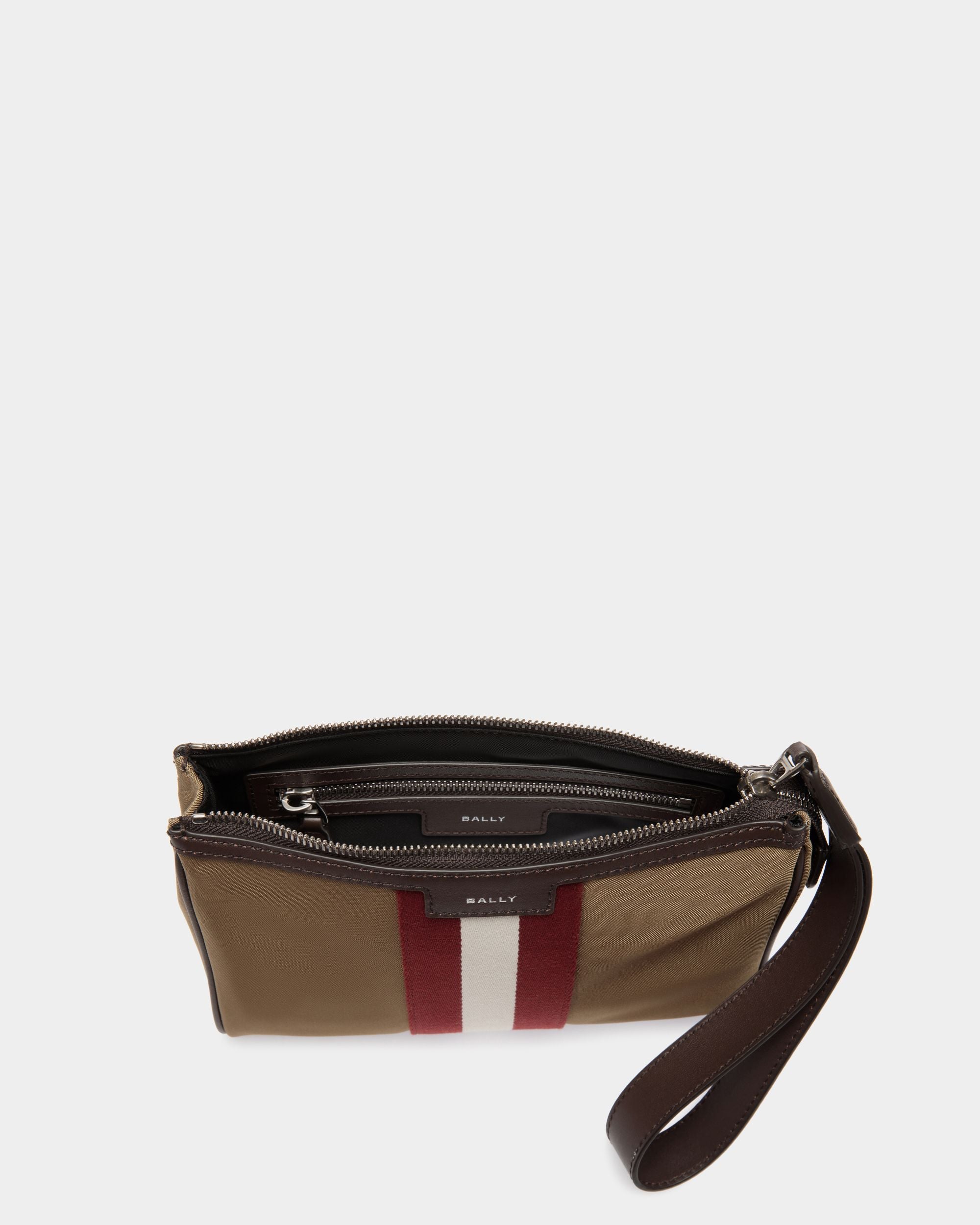 Code Pouch in Camel Nylon - Men's - Bally - 03