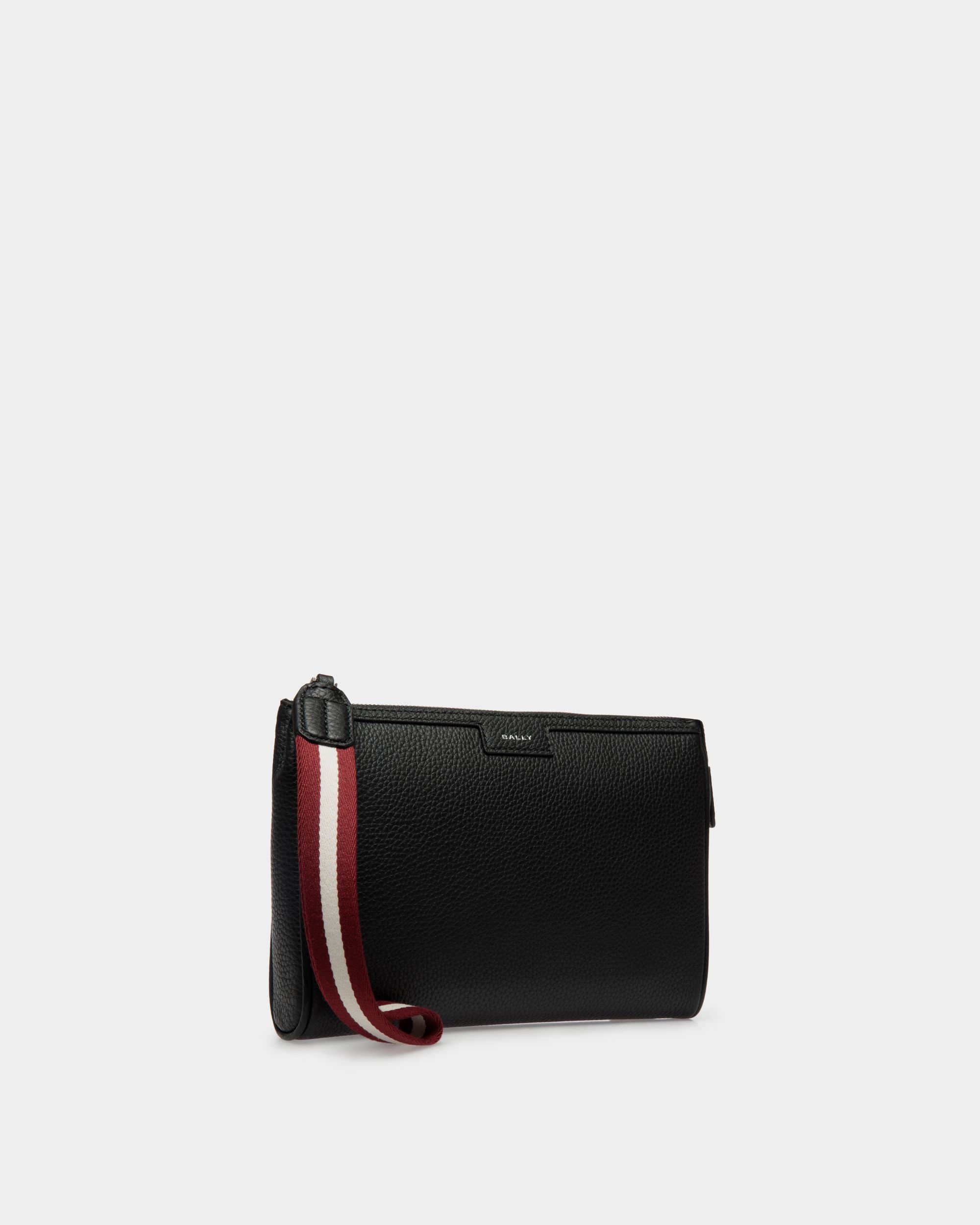 Pouch Code De Piel Granulada En Negro - Hombre - Bally - 04