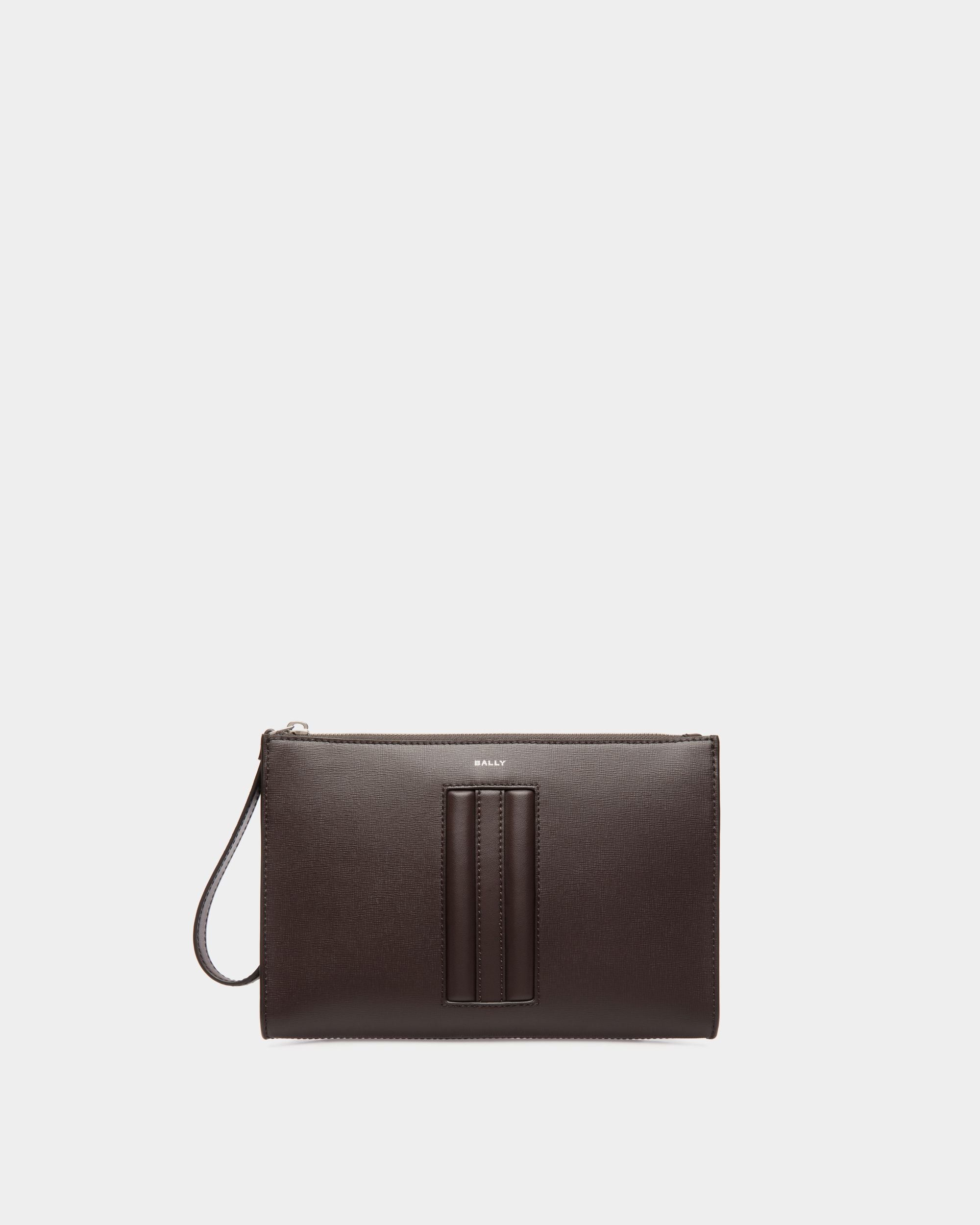 Mythos Pouch in Ebano Recycled Leather - Men's - Bally - 01