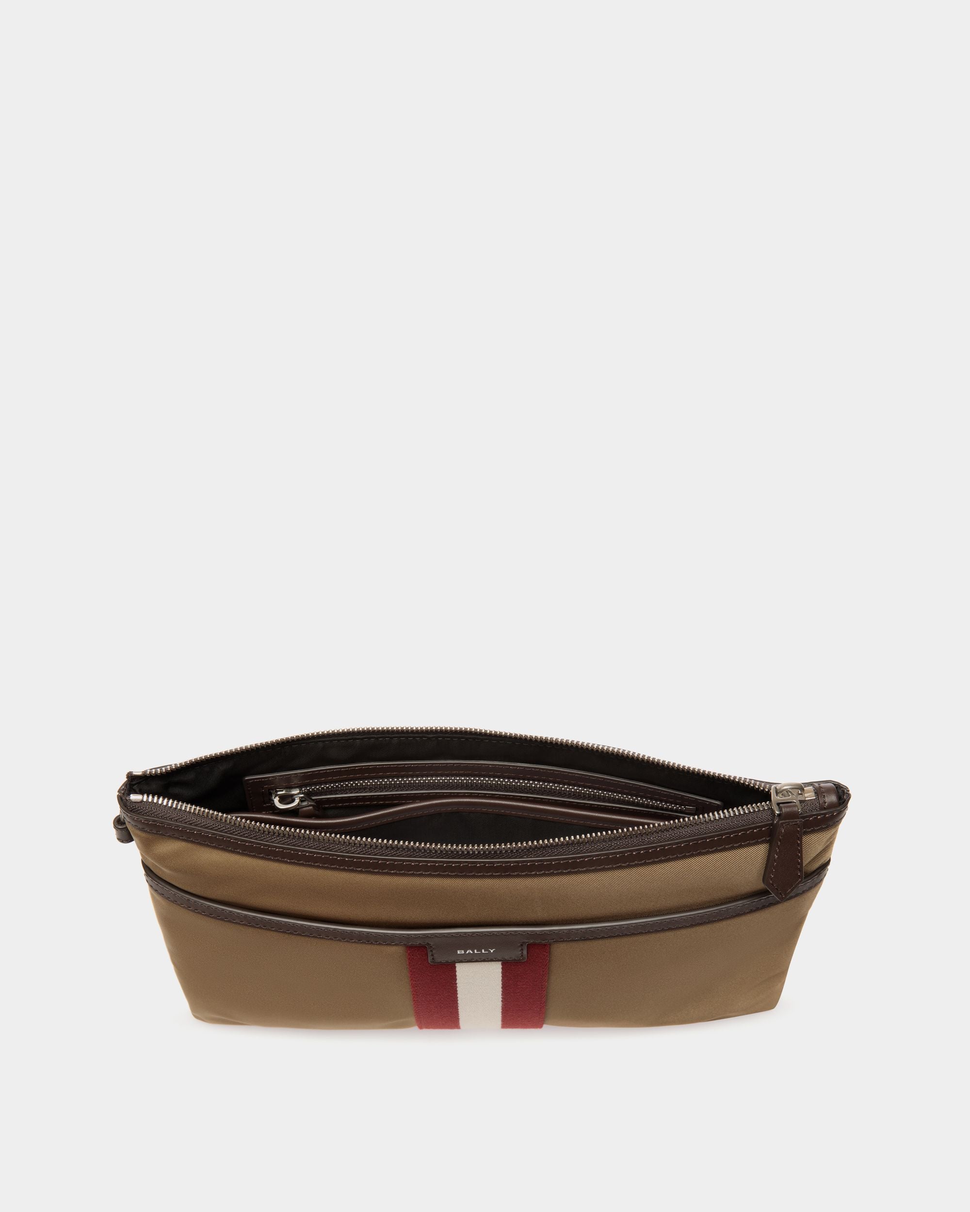 Code Pouch in Camel Nylon - Men's - Bally - 02