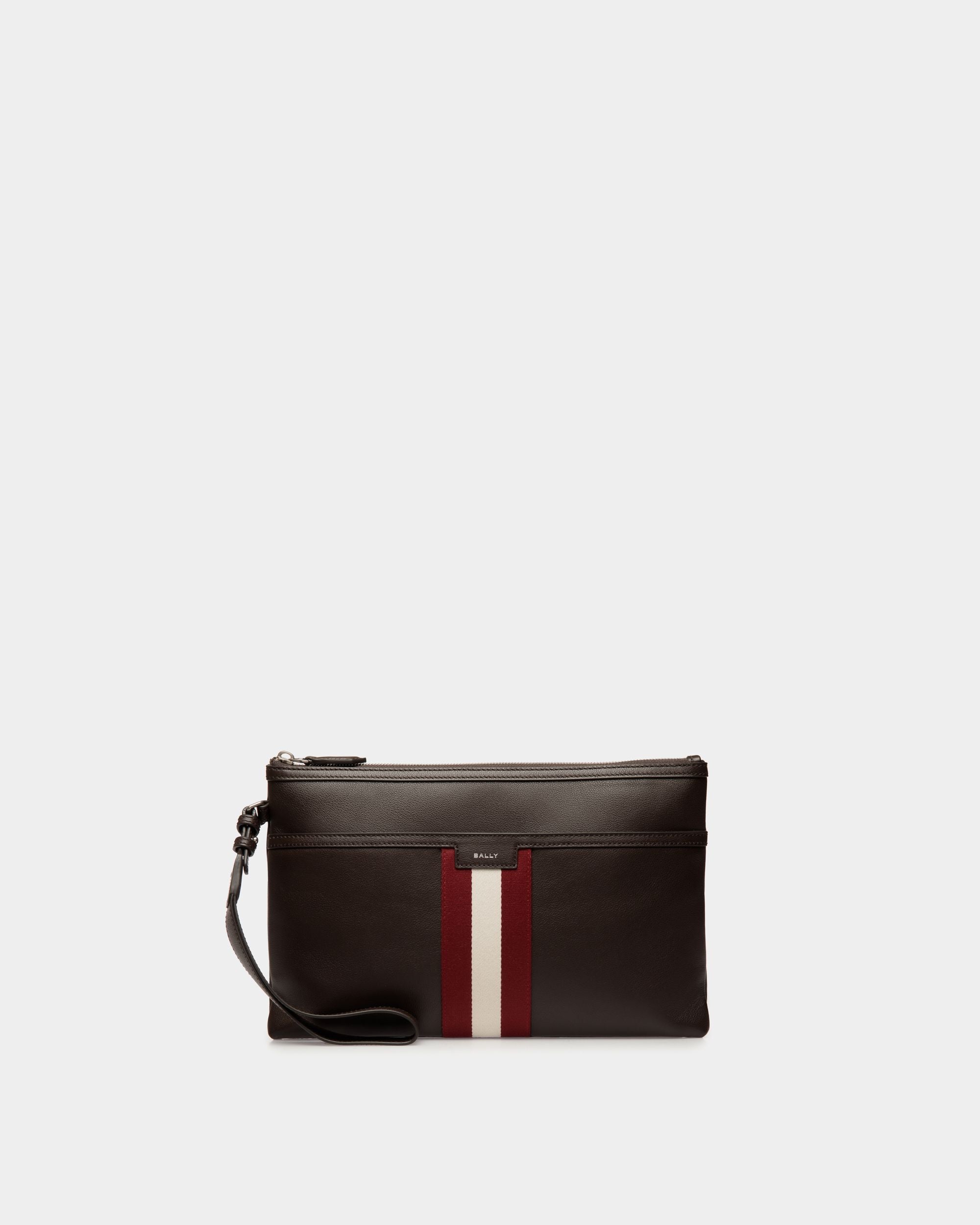 Code Pouch in Ebano Leather - Hombre - Bally - 01
