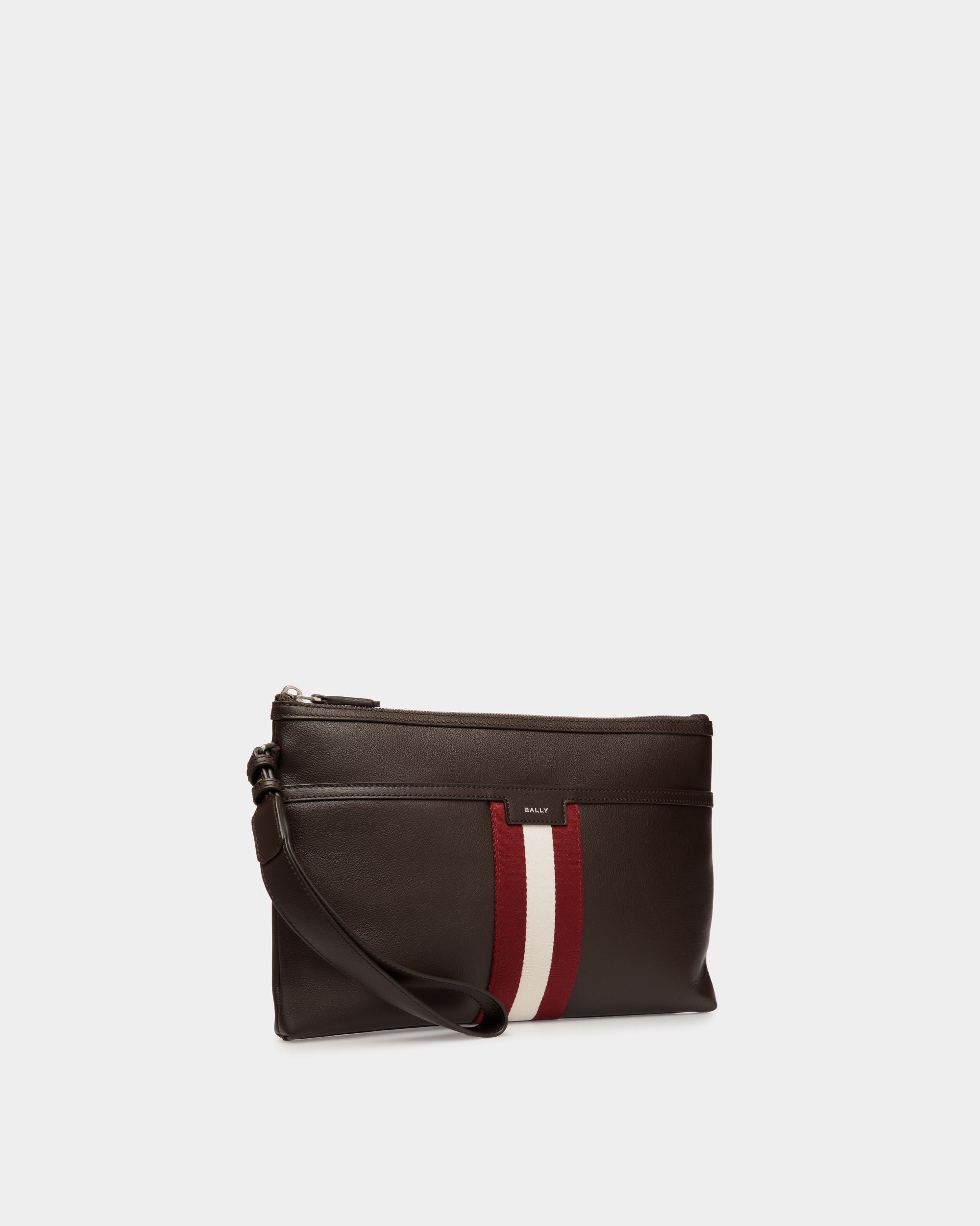 Code Pouch in Ebano Leather - Hombre - Bally - 04