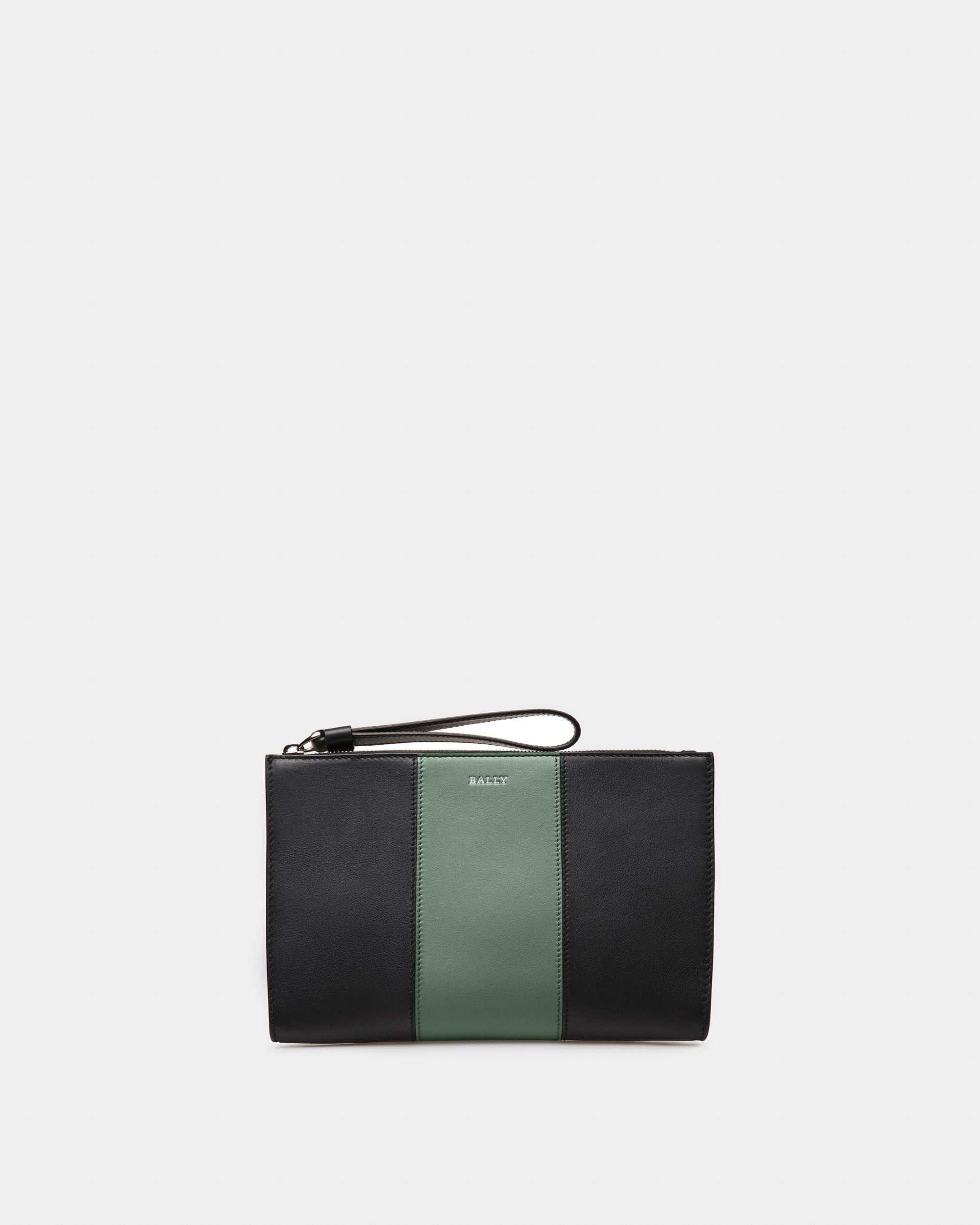 Haig Cartera De Mano De Piel En Negro Y Verde - Hombre - Bally - 01
