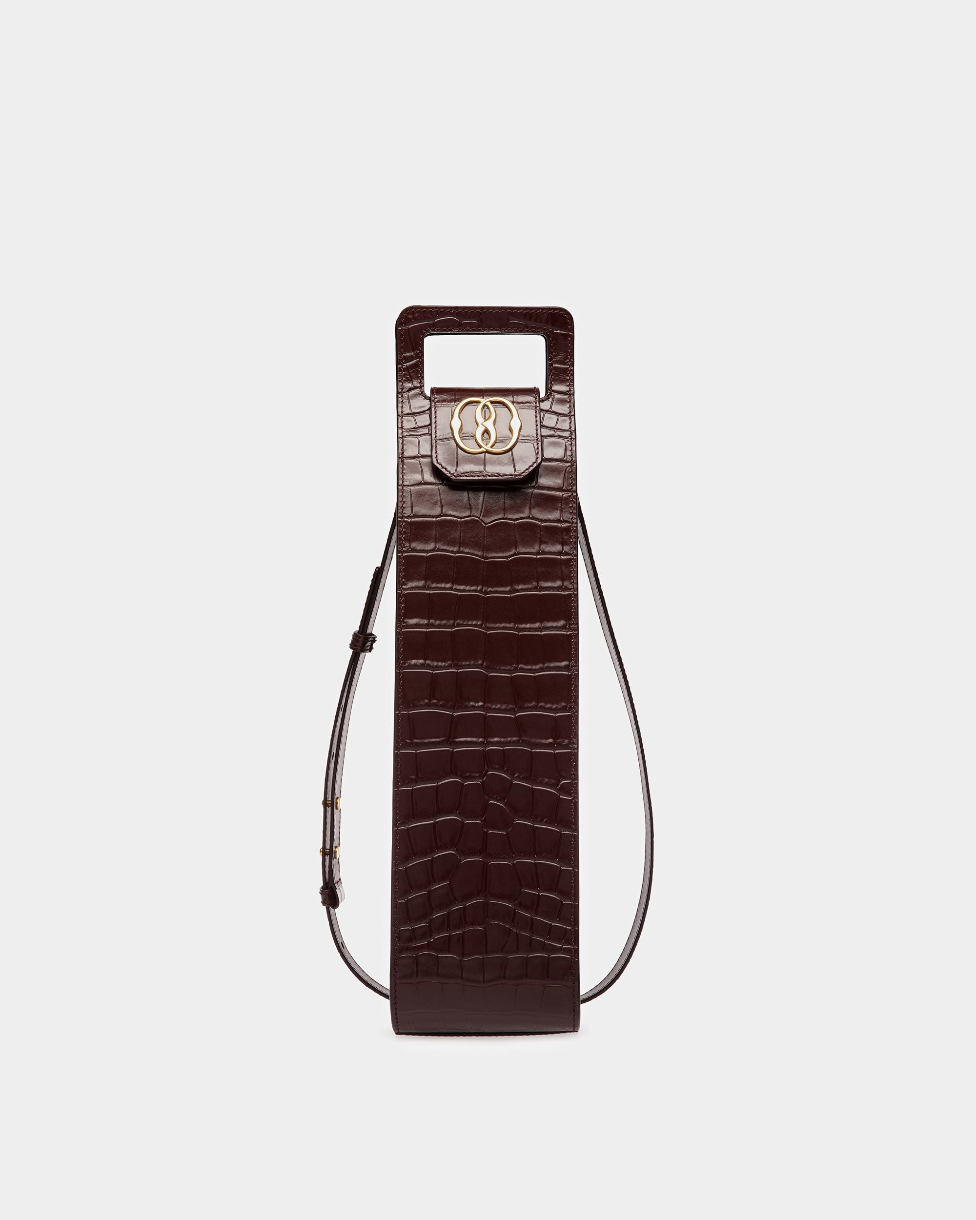 Barrel Bottle Holder In Crocodile Embossed - Men's - Bally - 01