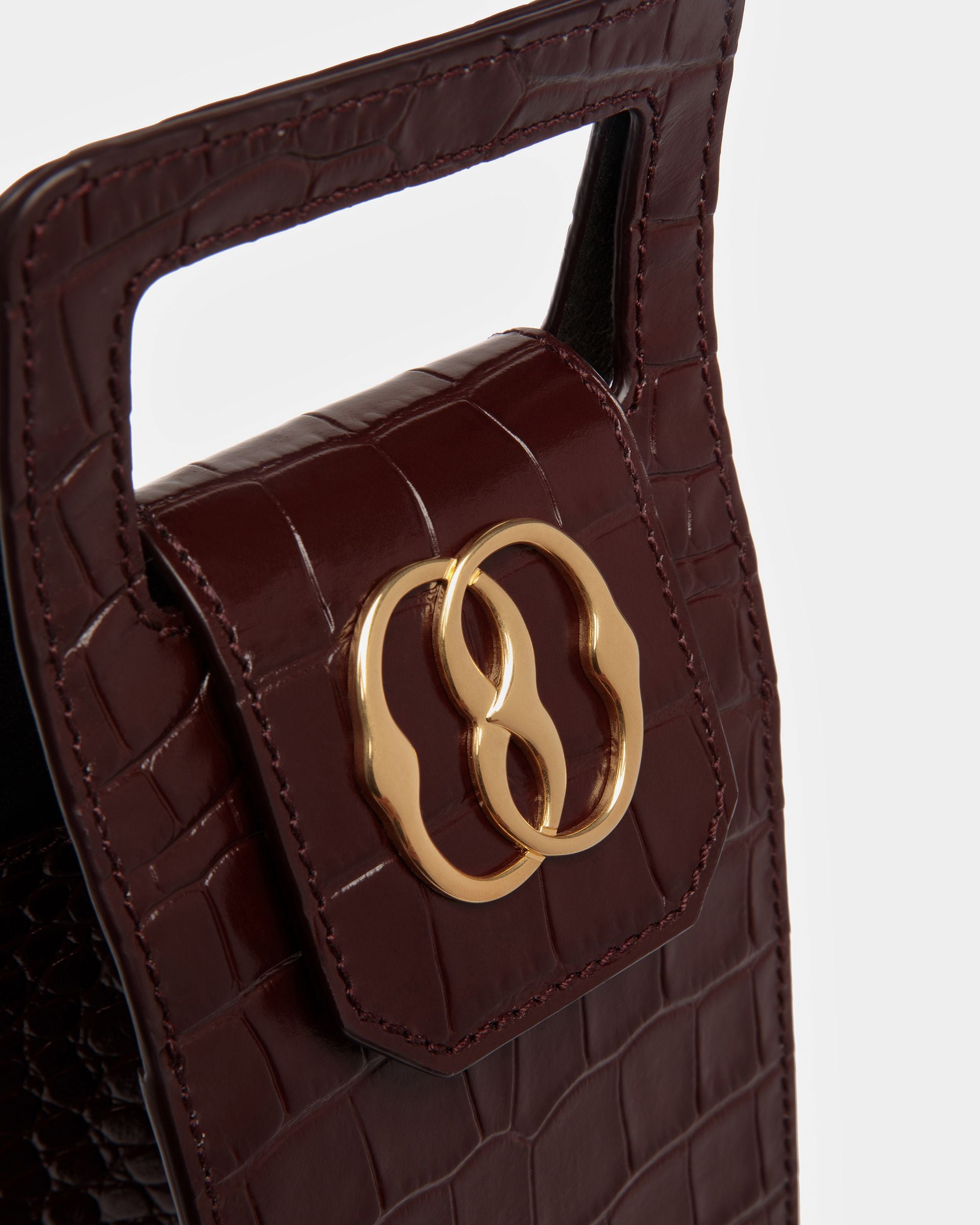 Barrel Bottle Holder In Crocodile Embossed - Men's - Bally - 06