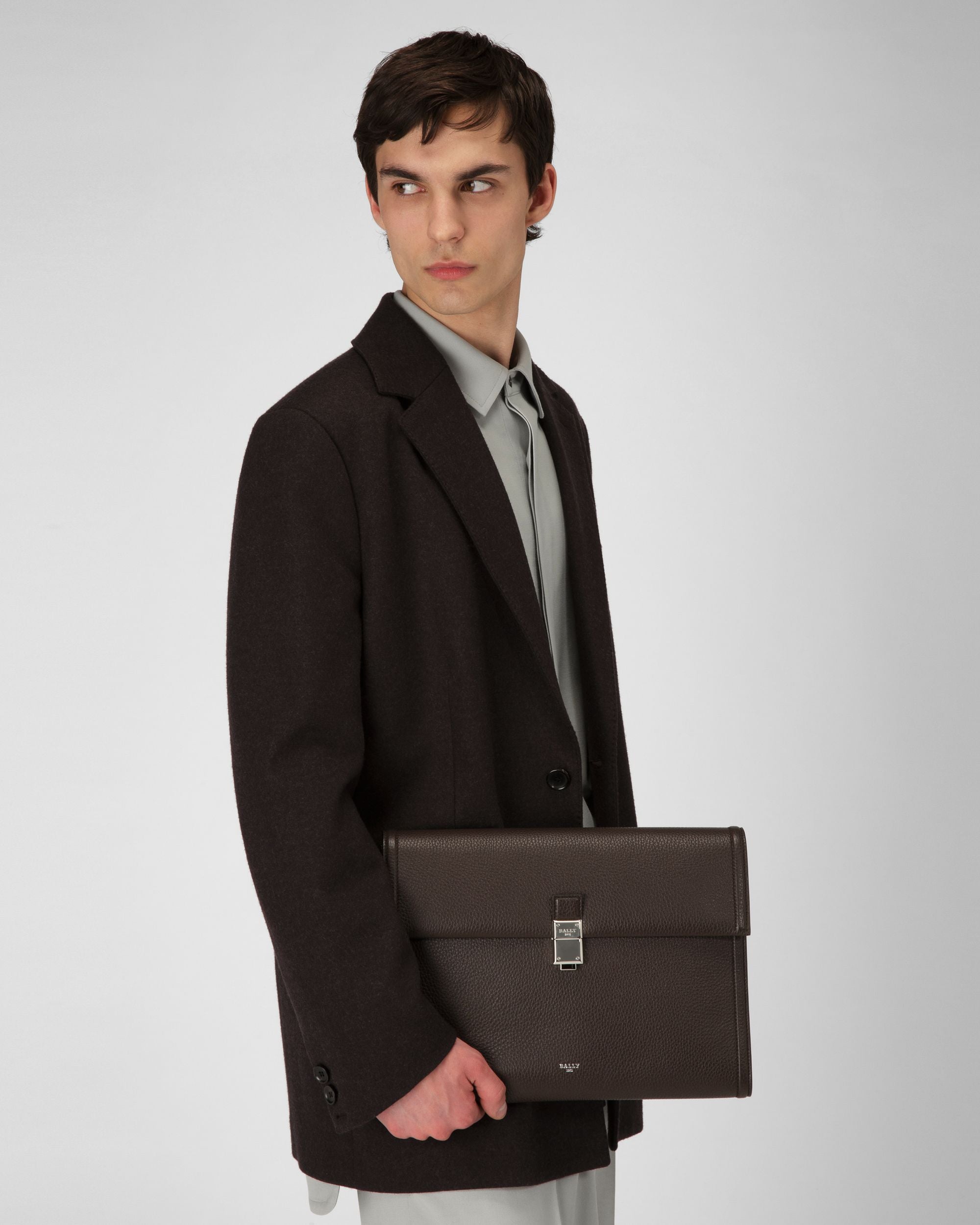 Soryan Cartera Para Hombre En Cuero De Color Marrón Ébano - Hombre - Bally - 02