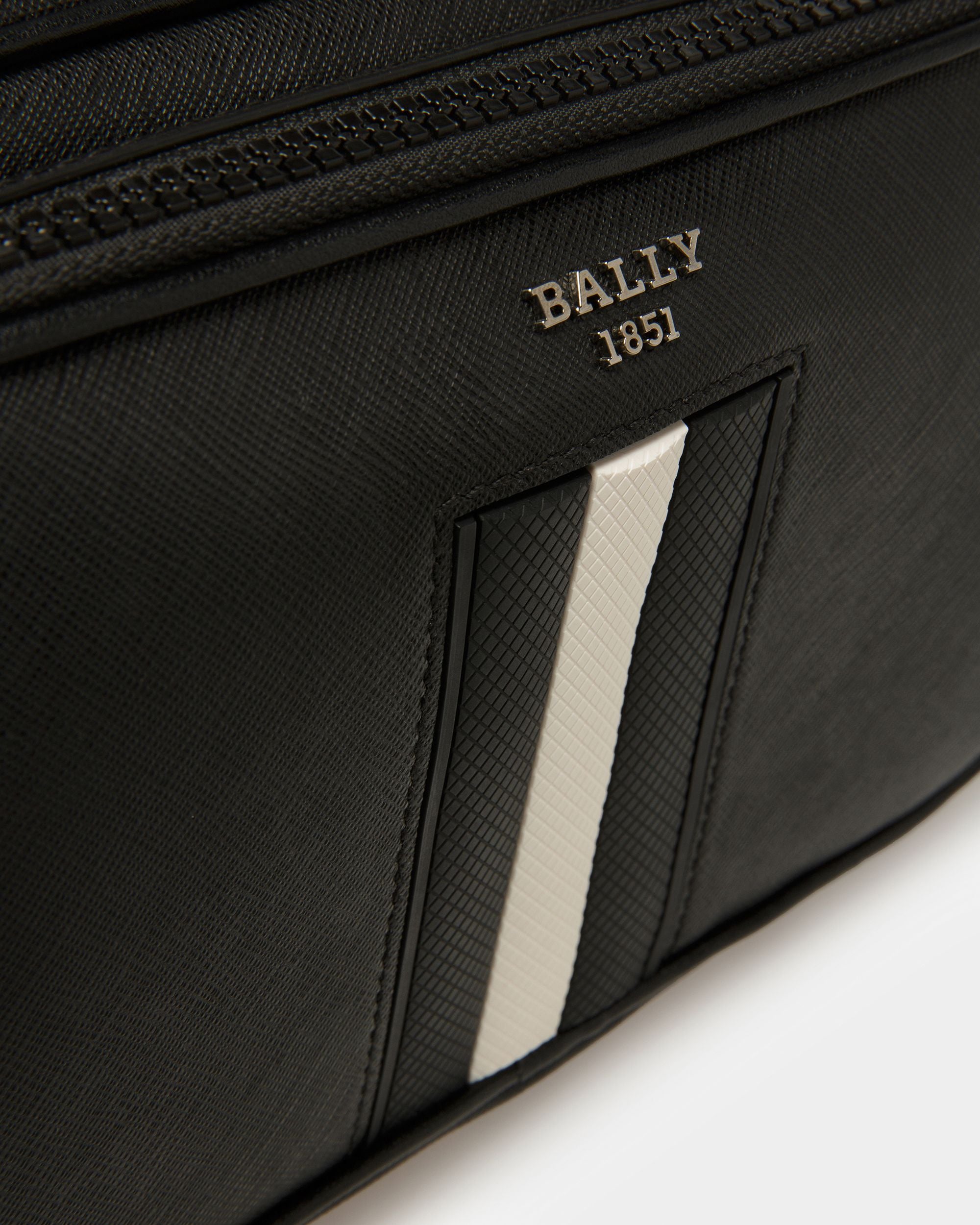 Makeba Bolso Bandolera De Piel En Negro Y Color Hueso - Hombre - Bally - 05
