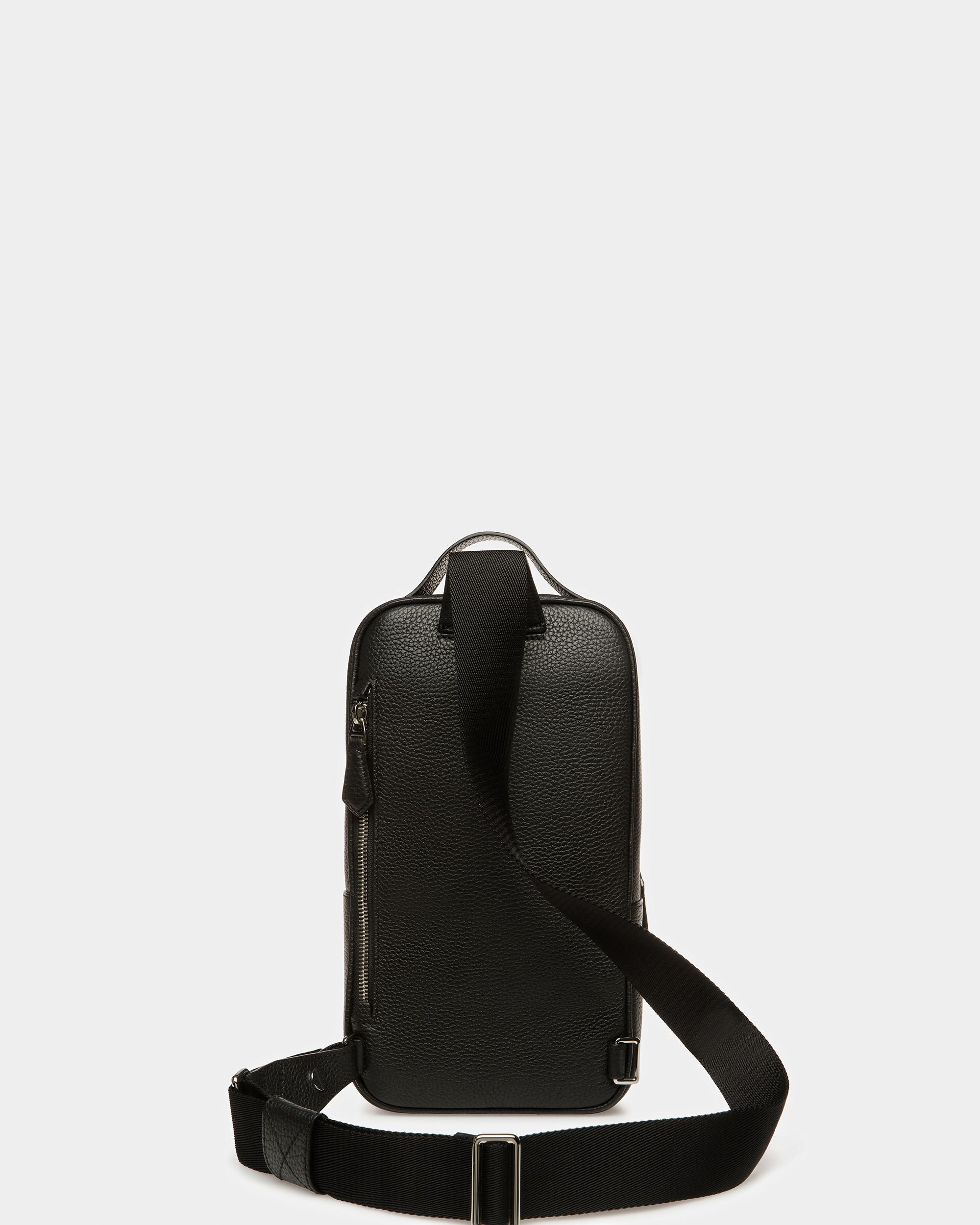 Halikho Leather Sling Bag In Black And Palladium - Men's - Bally - 02