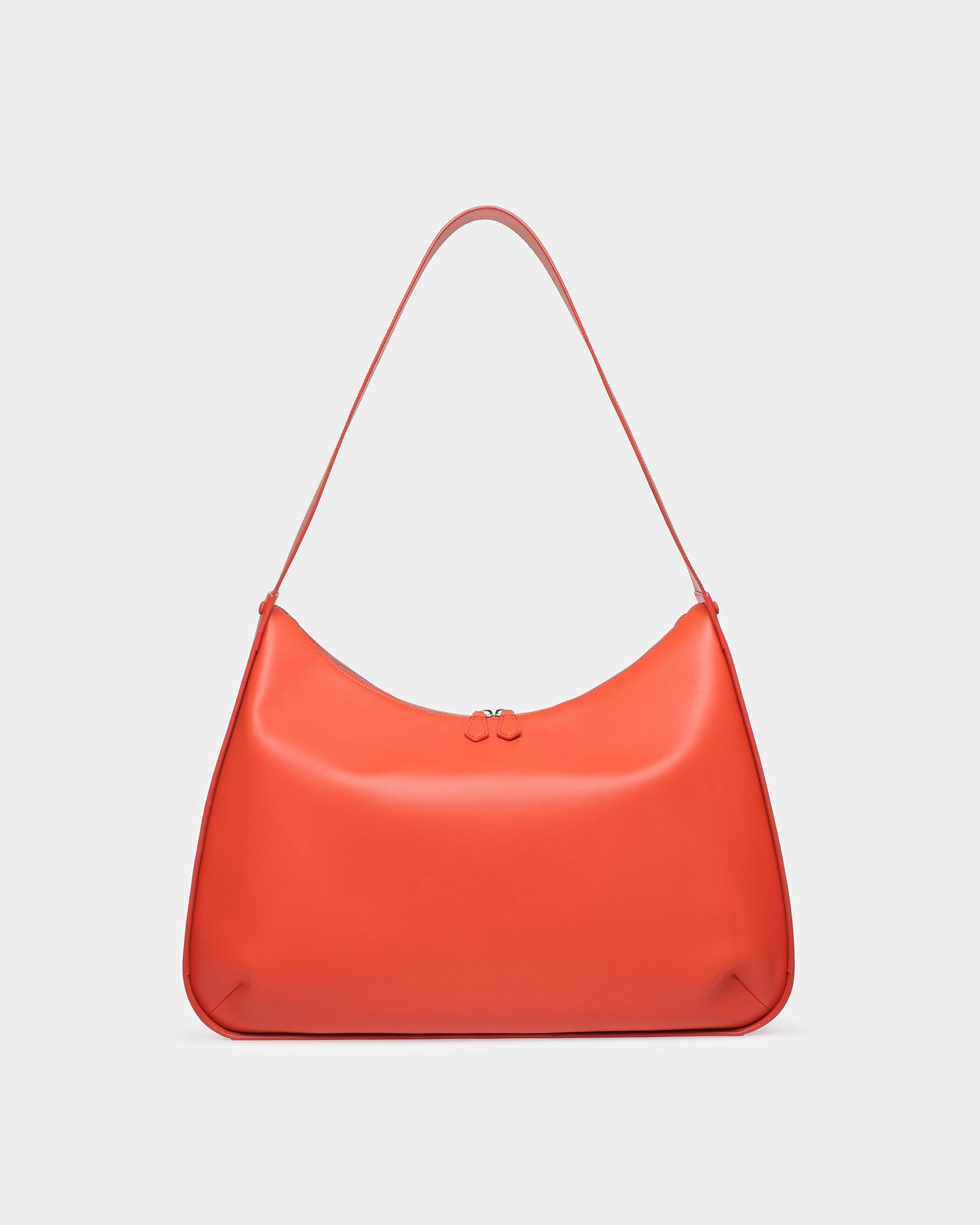 Appel Leather Hobo Bag In Orange - Men's - Bally - 01