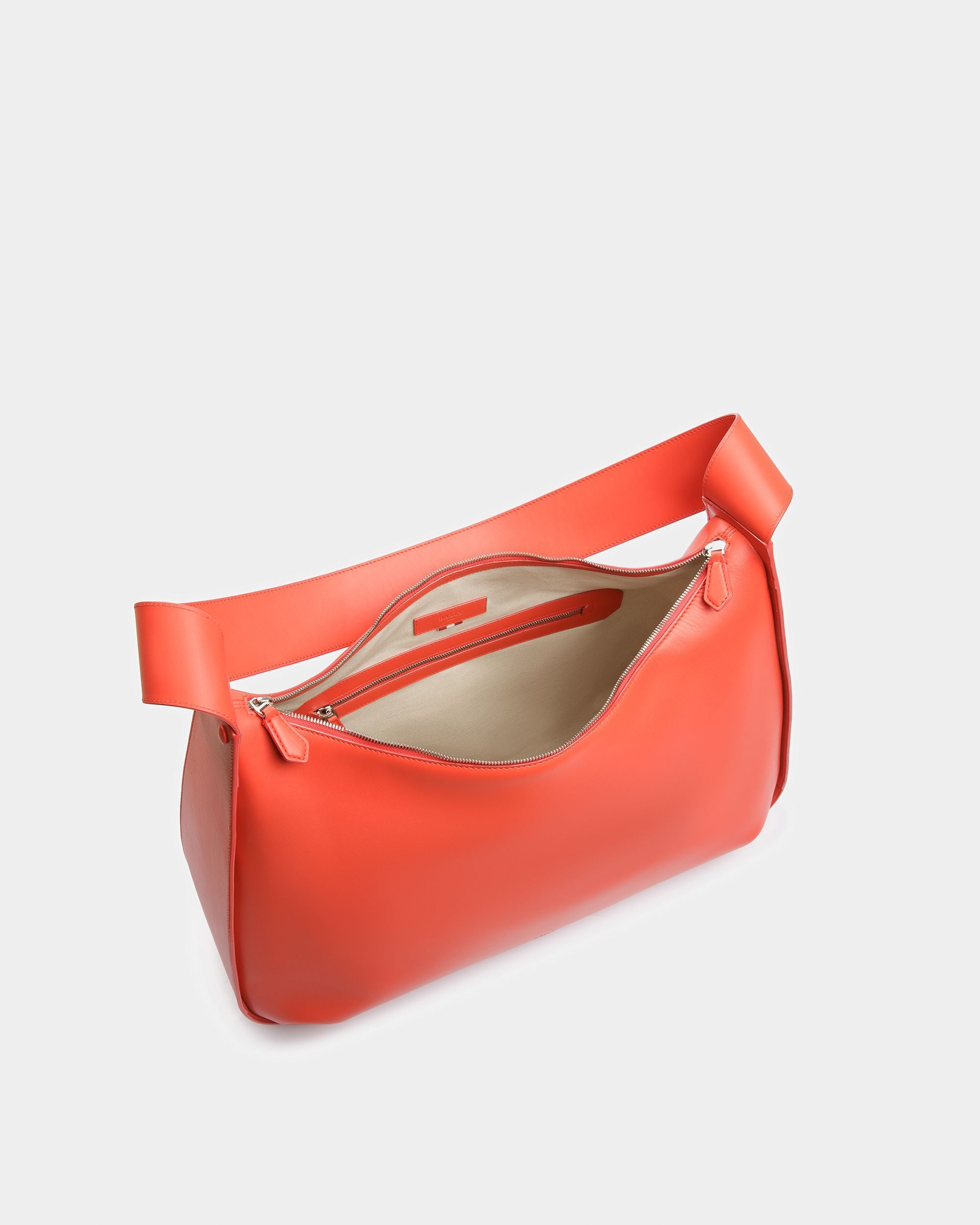 Appel Leather Hobo Bag In Orange - Men's - Bally - 04