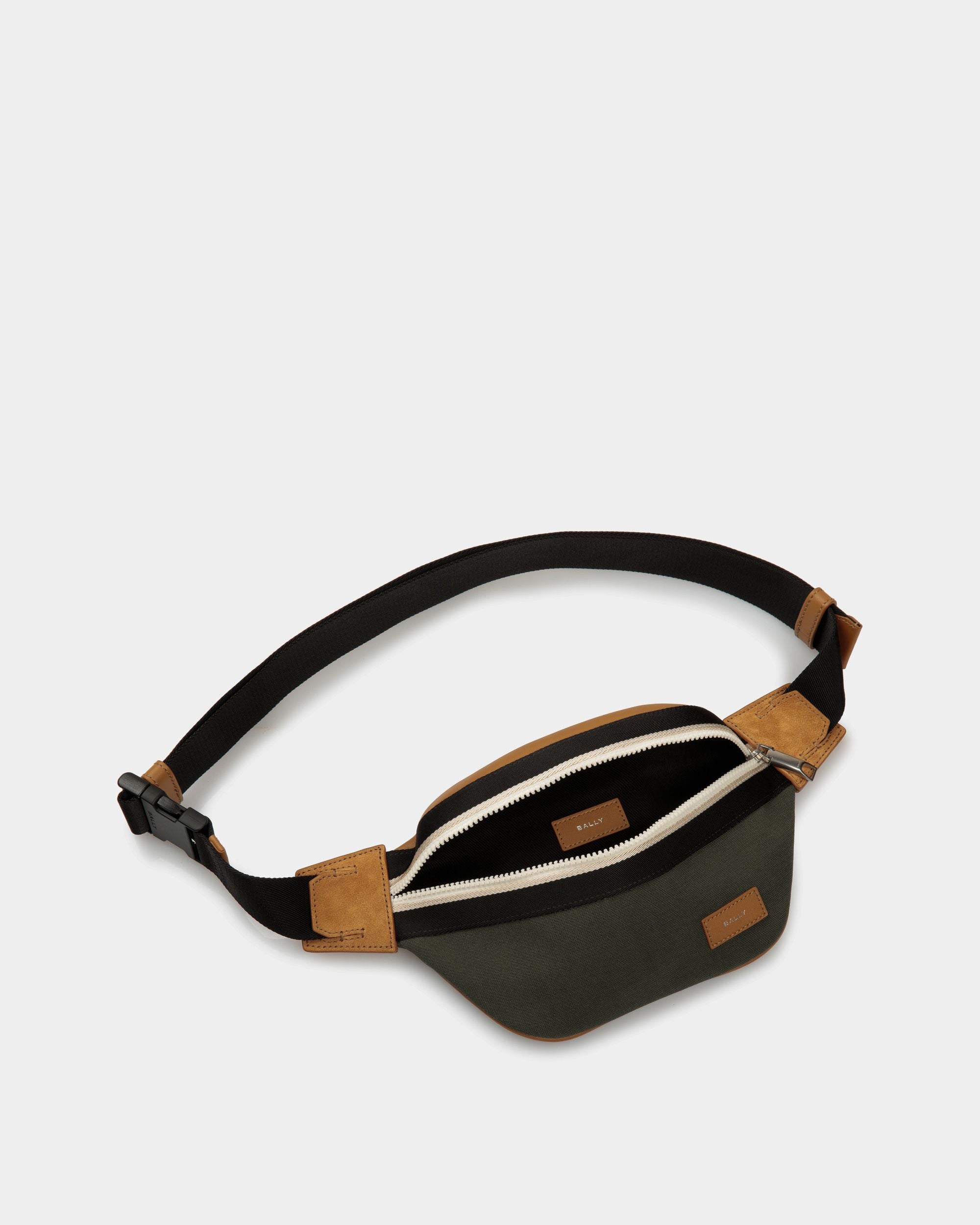 Riñonera Ribbon De Tela En Negro Y Verde - Hombre - Bally - 04