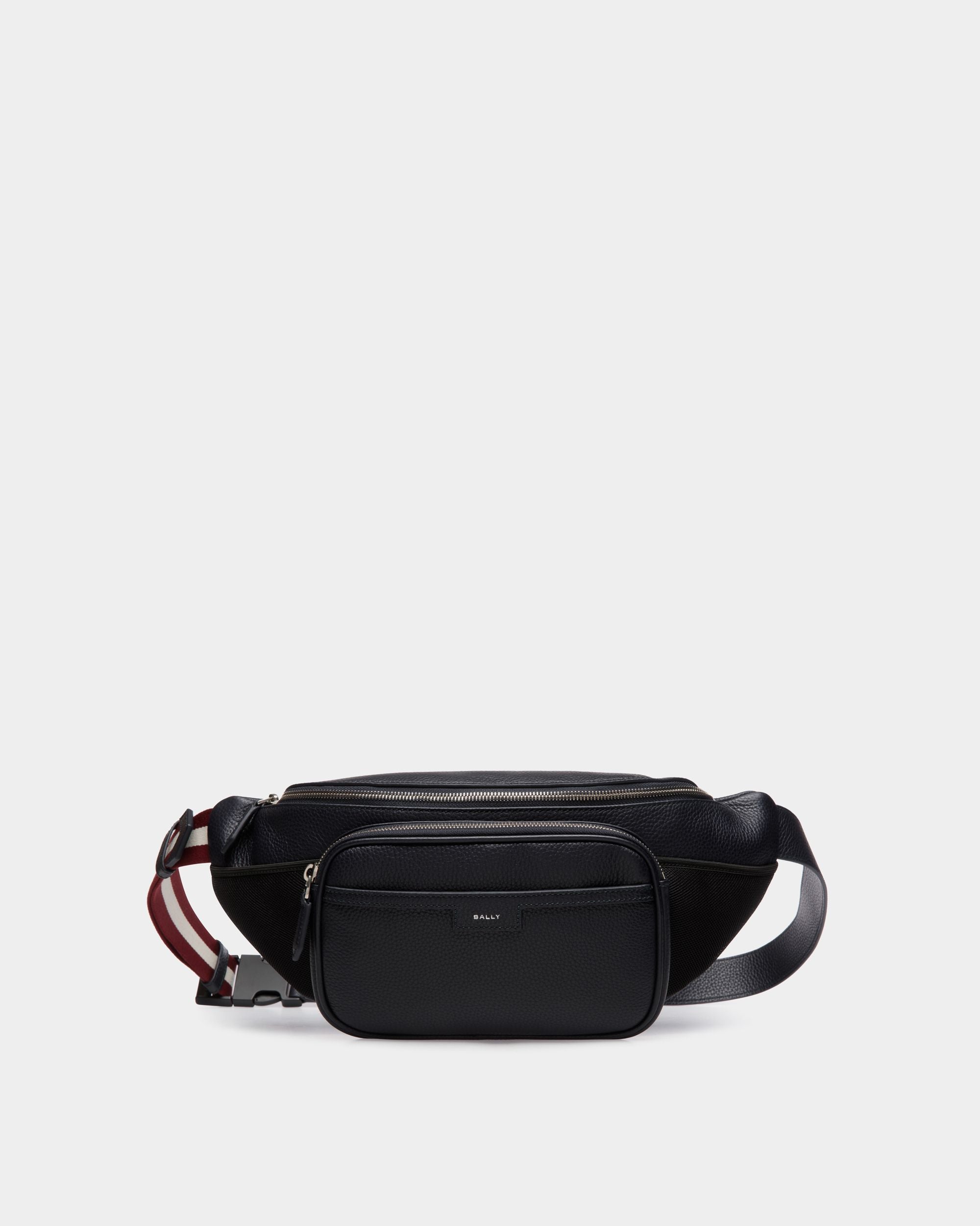 Code Shoulder Bag In Blue Leather - Men's - Bally - 01