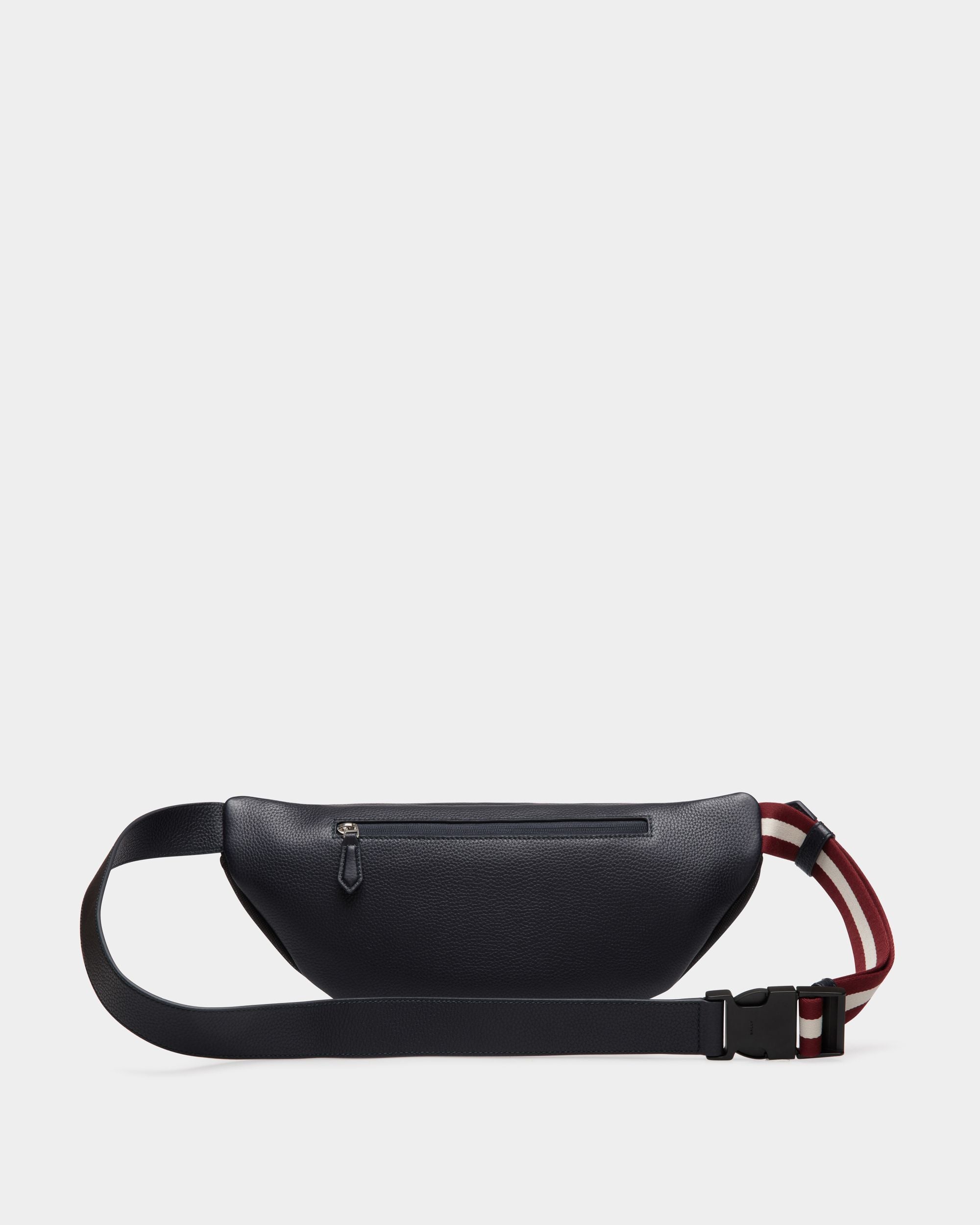 Code Shoulder Bag In Blue Leather - Men's - Bally - 02
