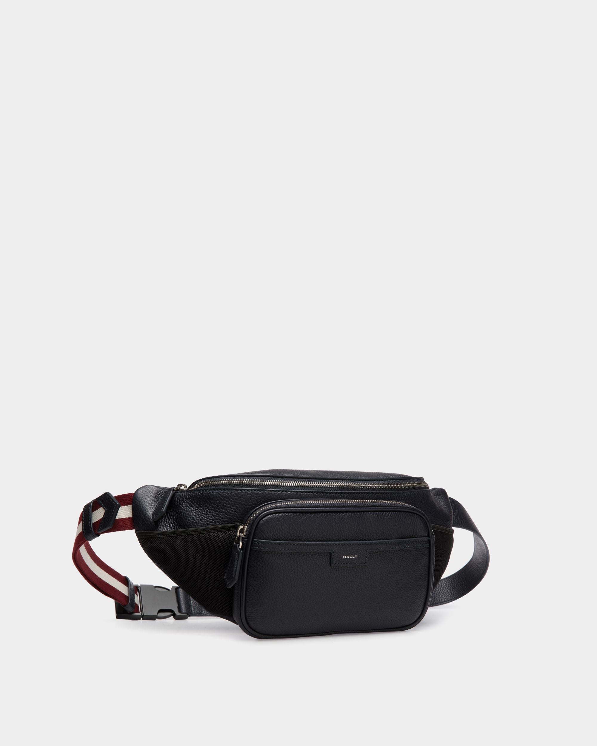 Code Shoulder Bag In Blue Leather - Men's - Bally - 03