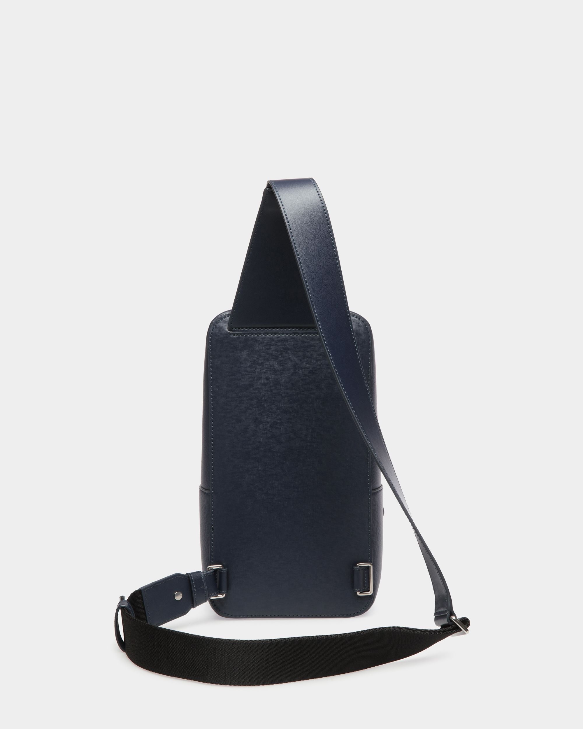 Mythos Backpack in Navy Blue Recycled Leather - Men's - Bally - 02