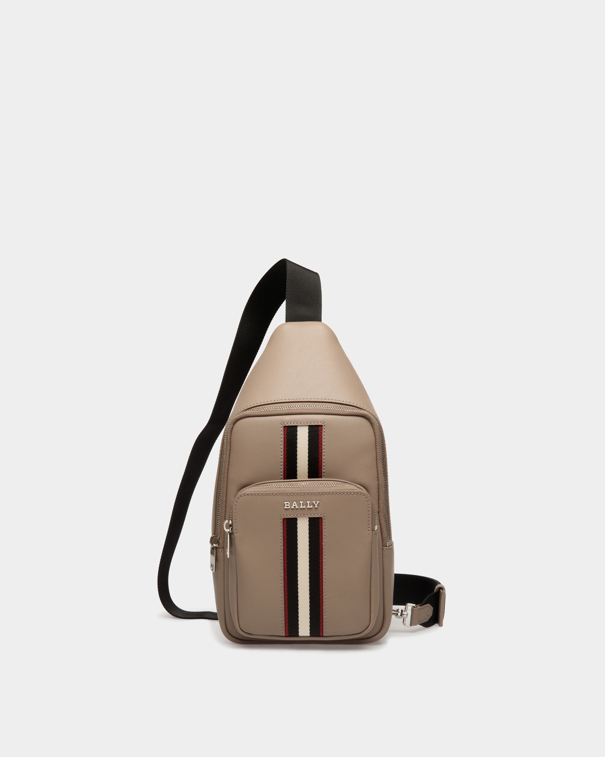 Sling Bag In Brown  Leather - Men's - Bally - 01